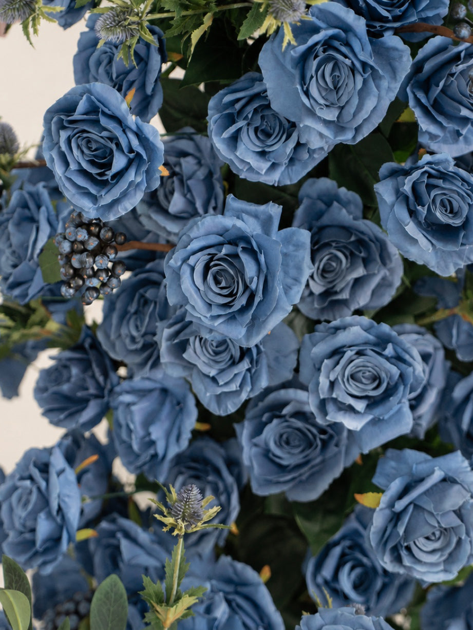 Alouette: Pink &amp;Blue Wedding Background Arch KT Backdrop Decorative Flower Row Excludes Frame