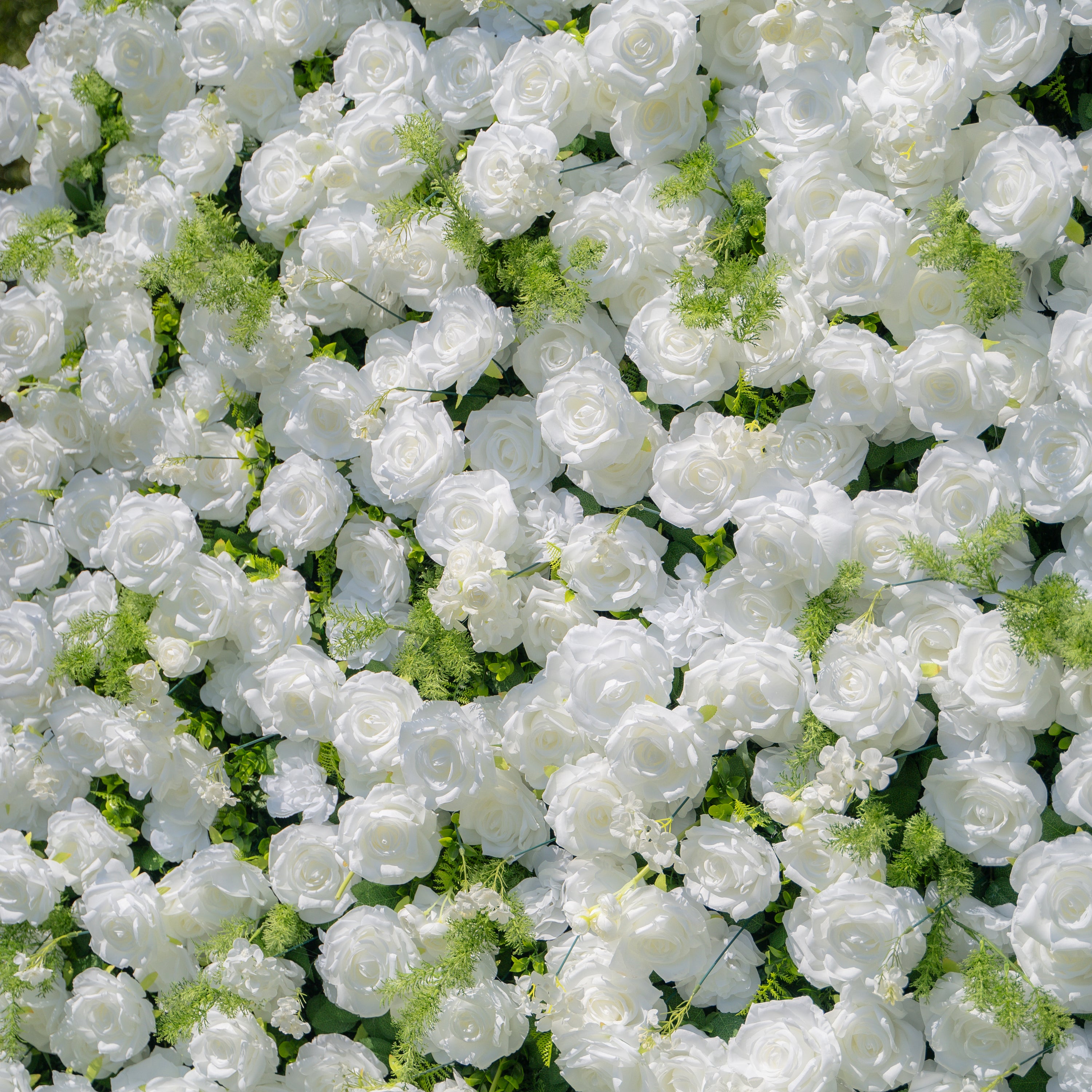 Forest - White Green Popular 5D Fabric Roll Up Flower Wall for Wedding Party Backdrop
