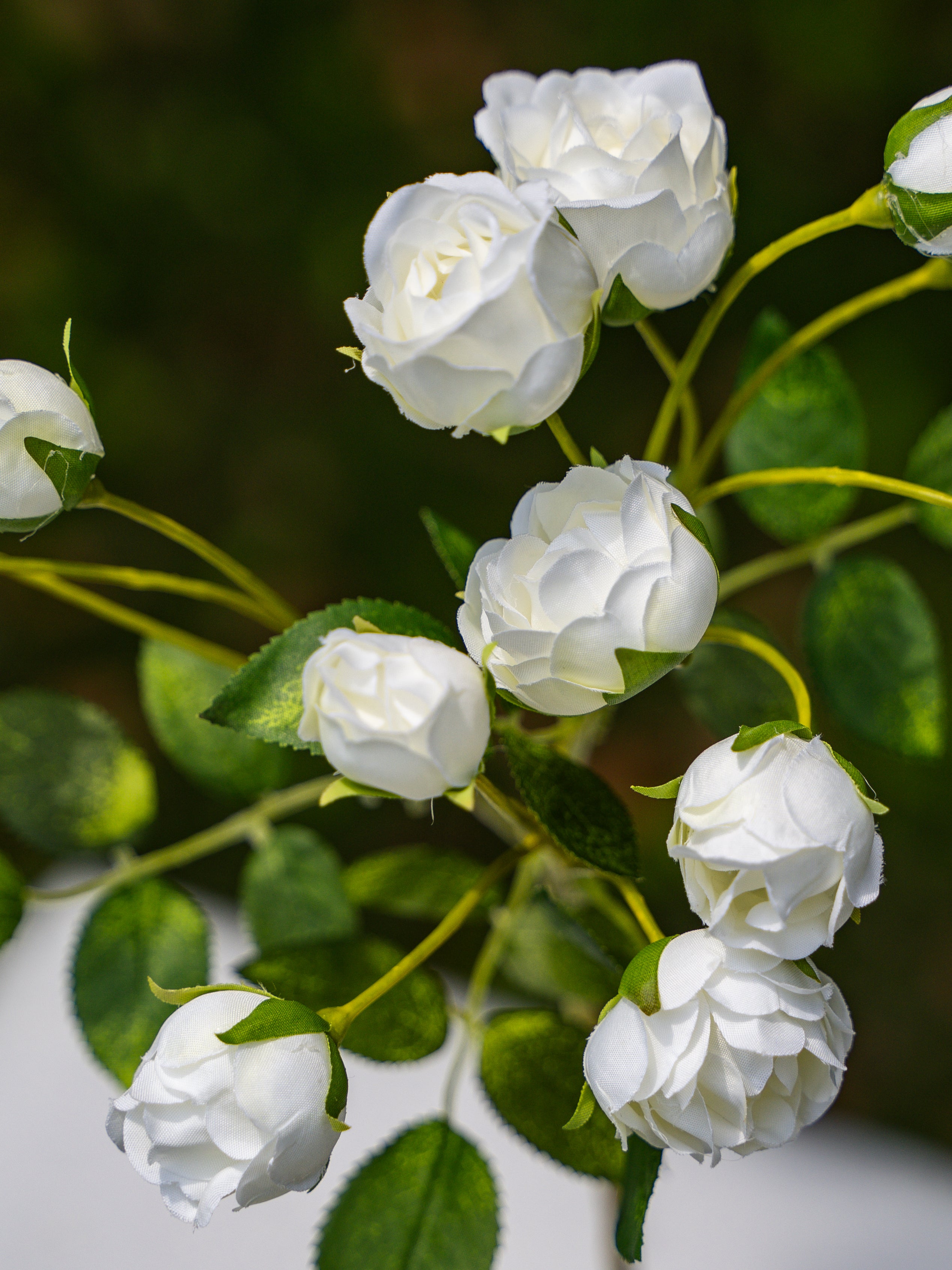 13-headed Spray Rose (White)-22" Tall