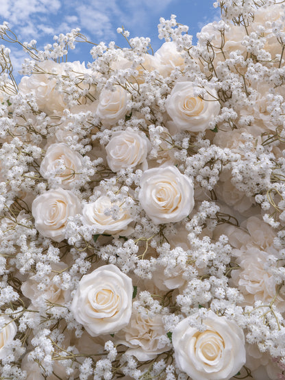 Magali: 4D Fabric Artificial Zip Up Curtain Flower Wall For Wedding and Events Decoration
