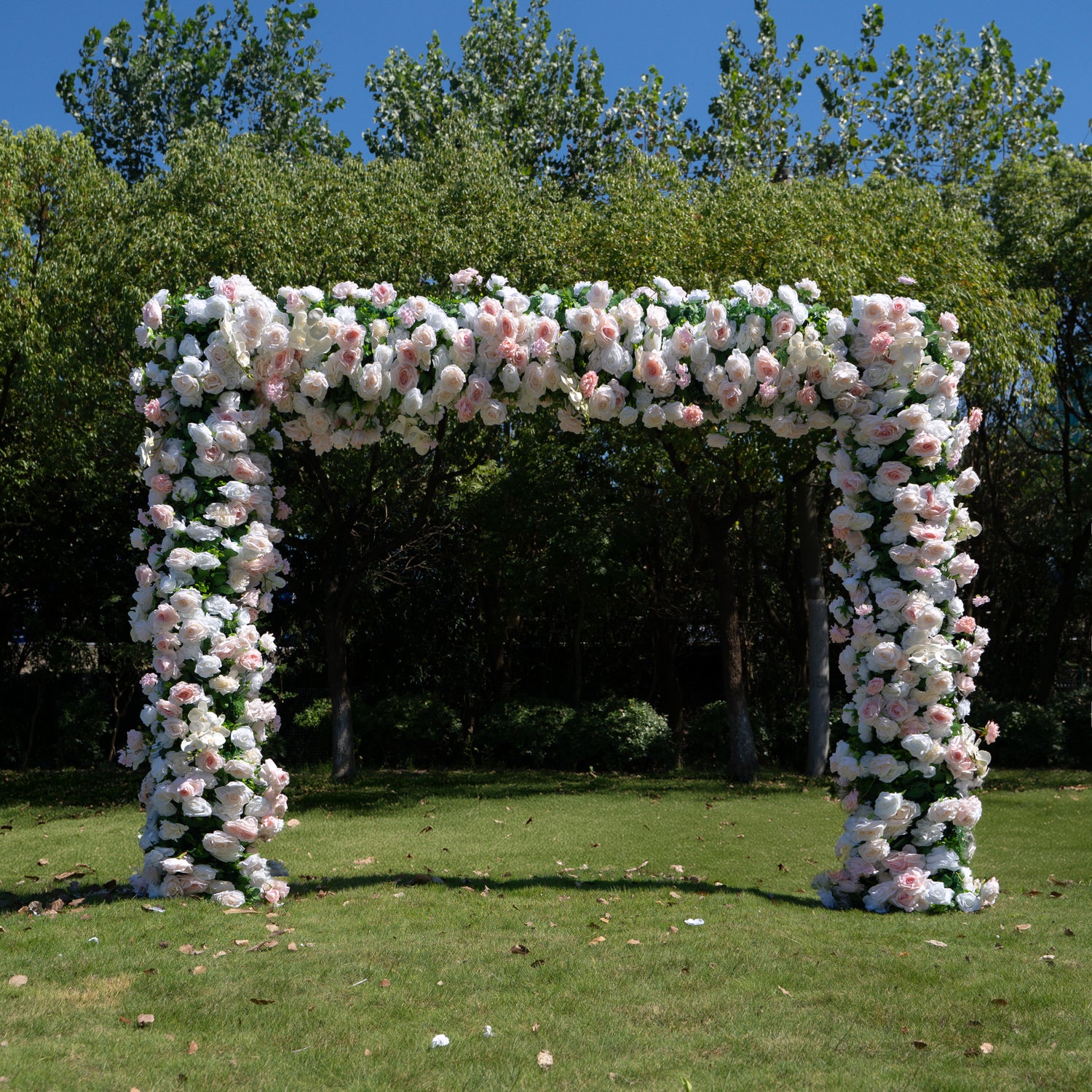 Claudia：5D Fabric Artificial rolling up curtain flower wall + Matching style arch