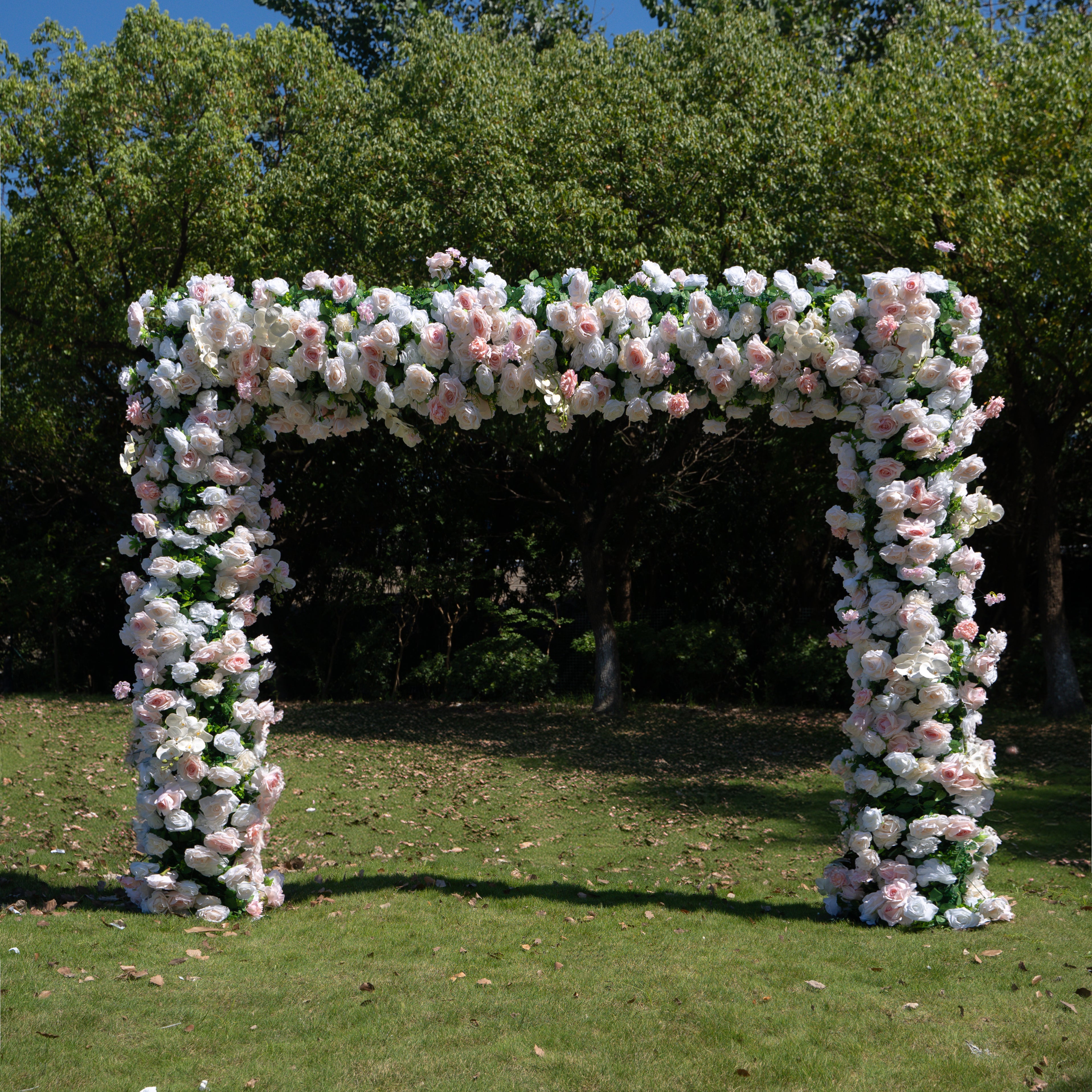 Claudia：5D Fabric Artificial rolling up curtain flower wall + Matching style arch