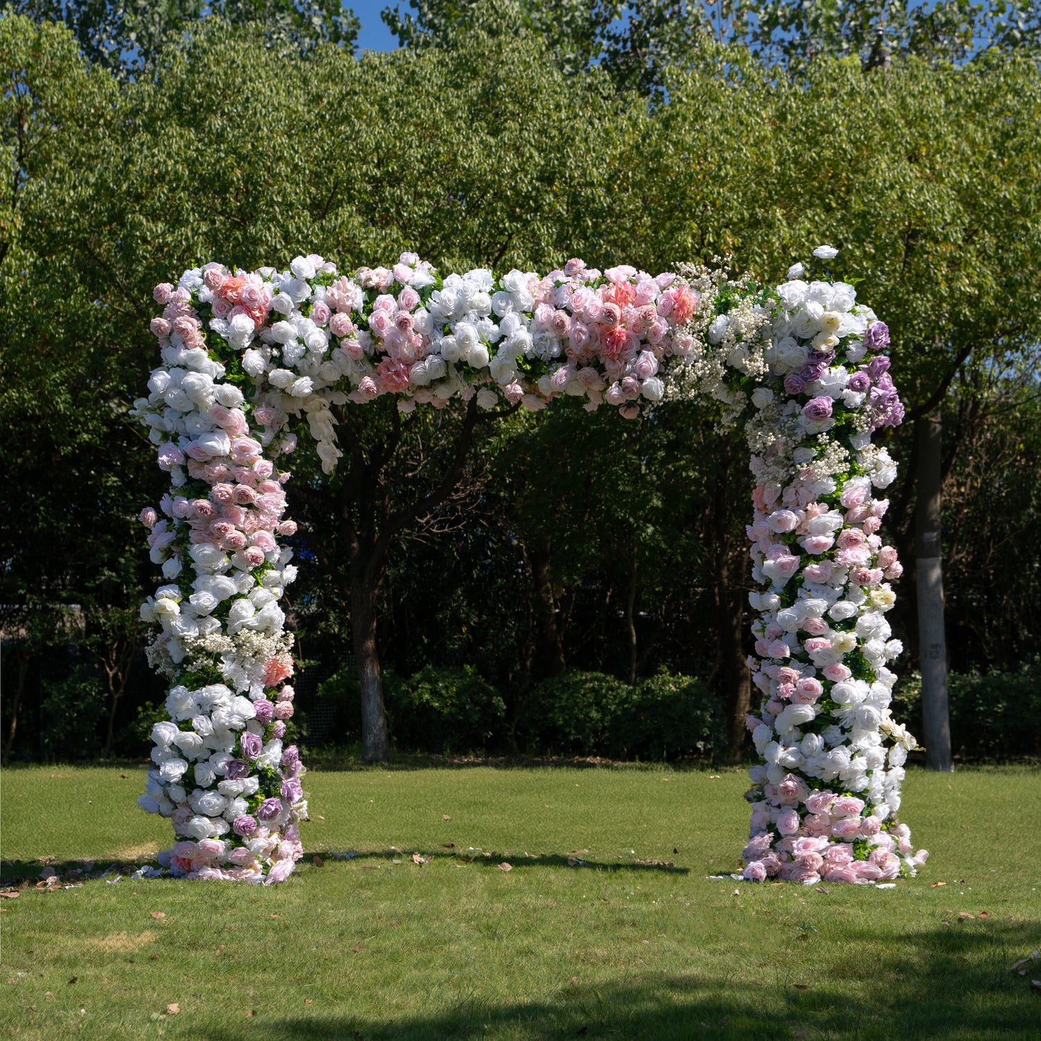 Nari：5D Fabric Artificial rolling up curtain flower wall + Matching style arch