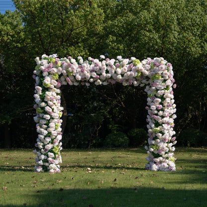 Nataly：5D Fabric Artificial rolling up curtain flower wall + Matching style arch