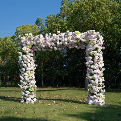 Nataly：5D Fabric Artificial rolling up curtain flower wall + Matching style arch