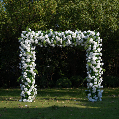 Forest：5D Fabric Artificial rolling up curtain flower wall + Matching style arch