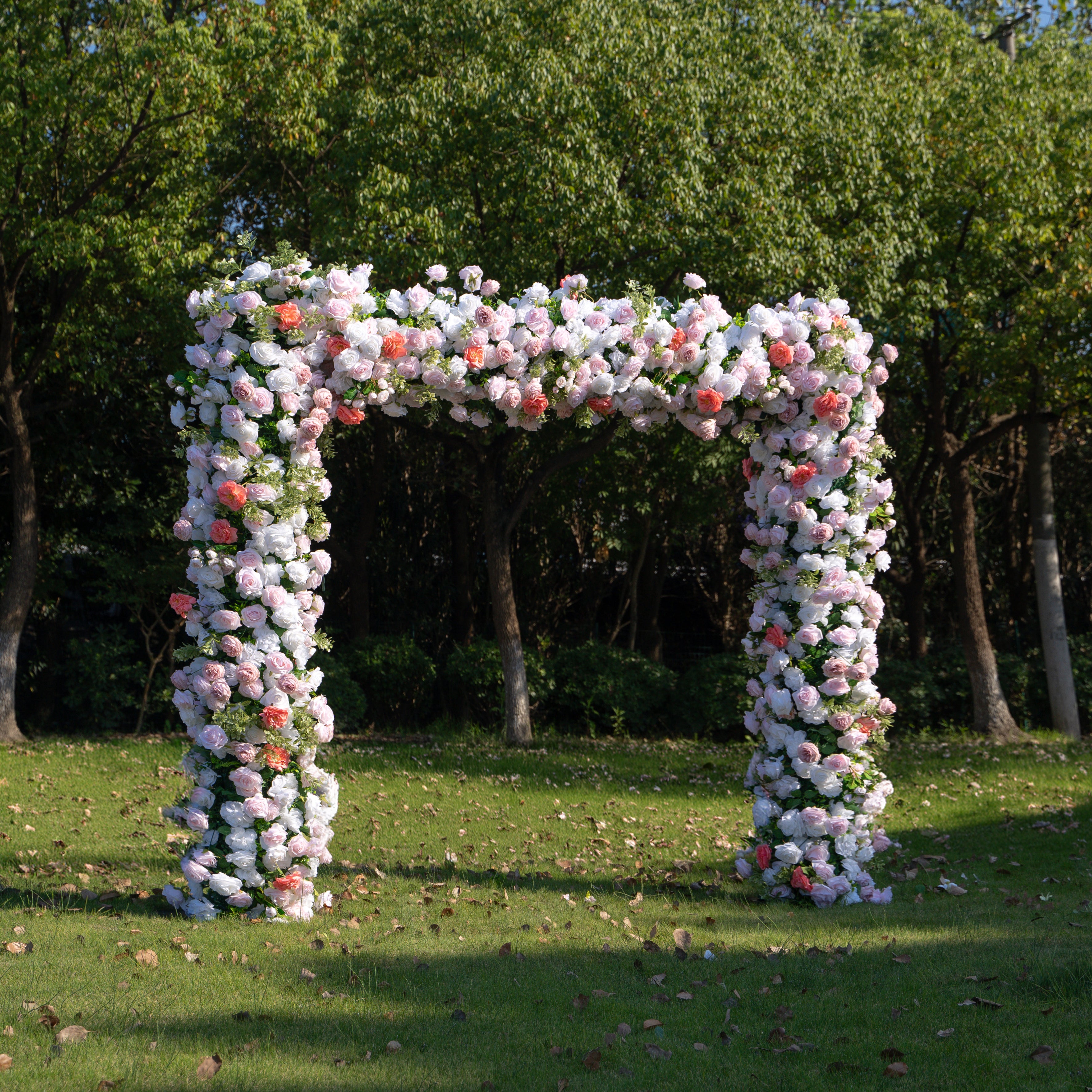 Kaisley：5D Fabric Artificial rolling up curtain flower wall + Matching style arch