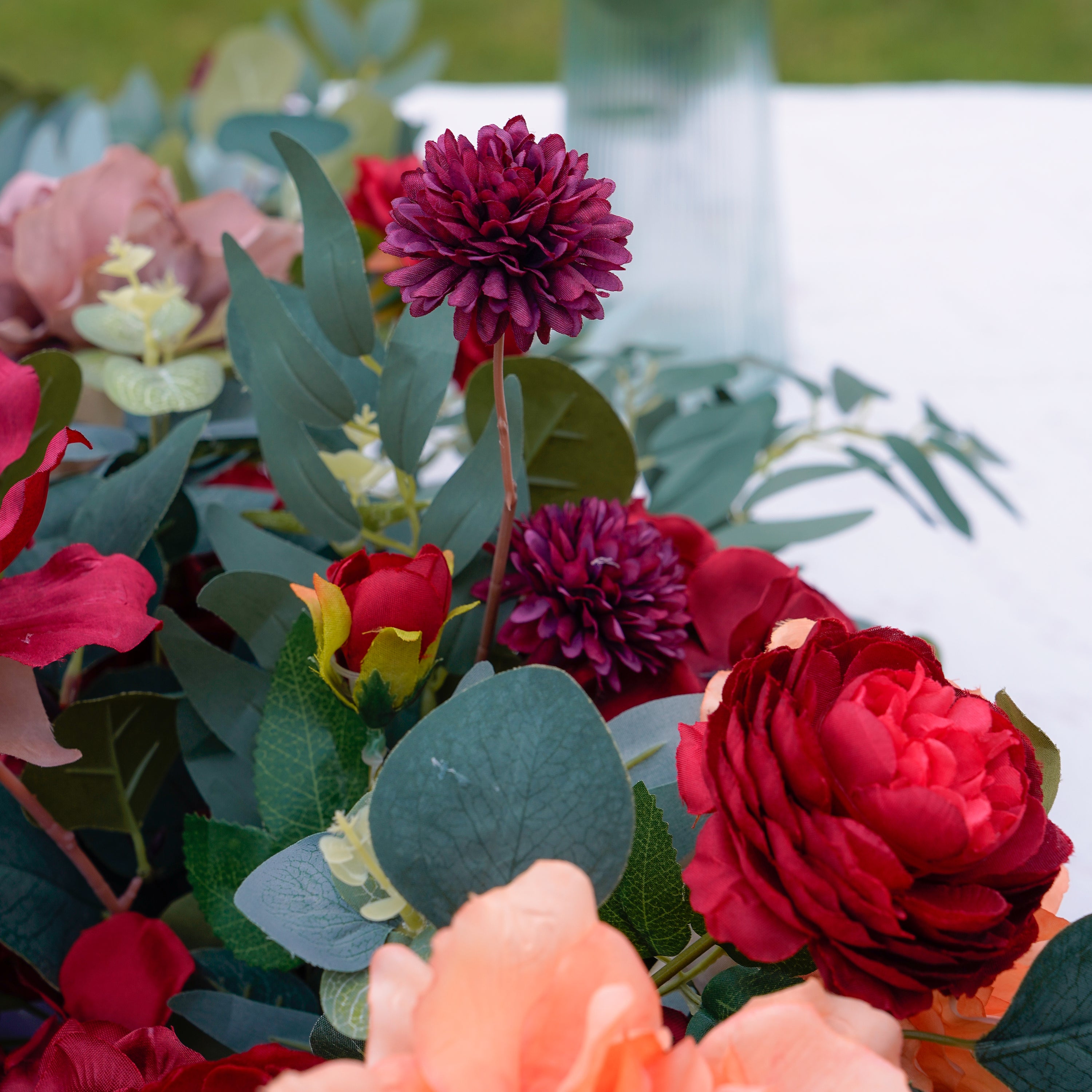 Spoil 023 New Long strip flower row trailing long table table arrangement table flower R925 Rose Morning