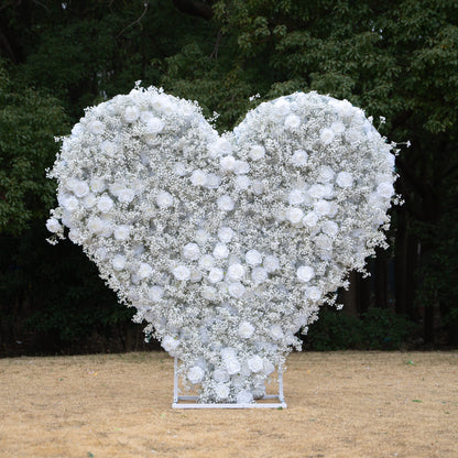 Baby Heart Wall：3D Fabric Artificial rolling up curtain flower wall