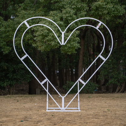 Calyra: Lush Pink &amp; Lavender Heart-Shaped Floral Arch for Elegant Garden Wedding &amp; Proposal Party