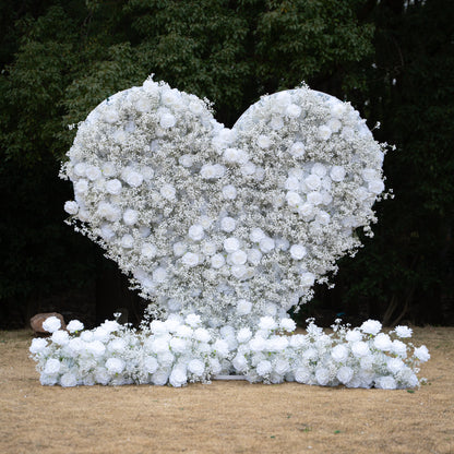 Baby Heart Wall：3D Fabric Artificial rolling up curtain flower wall