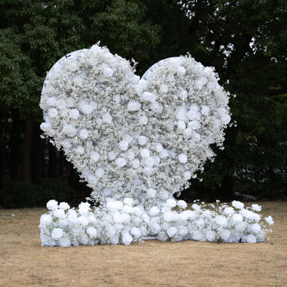 Baby Heart Wall：3D Fabric Artificial rolling up curtain flower wall