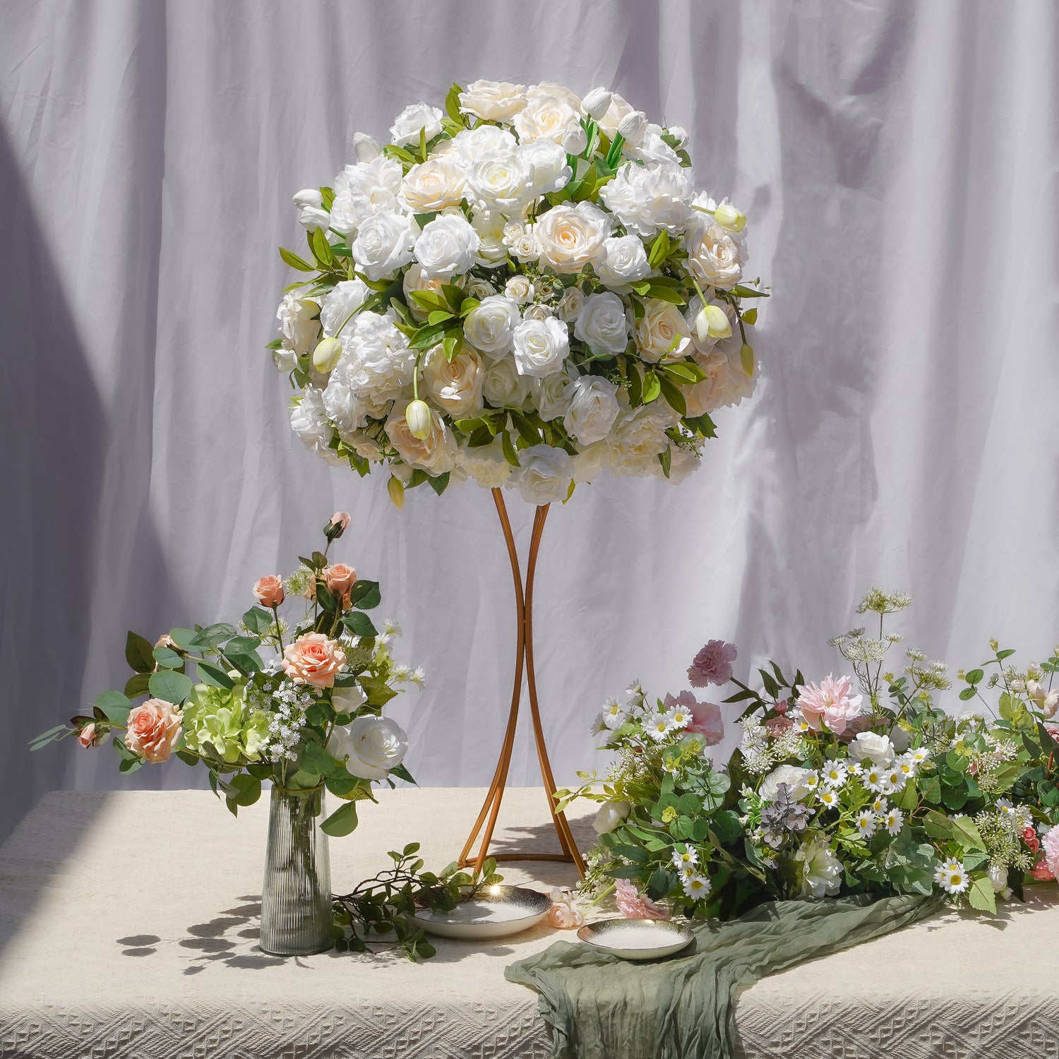 Kitty Flower Ball:2023 New Flower Centerpiece Bouquet Table Decoration Flower Ball R974 Rose Morning