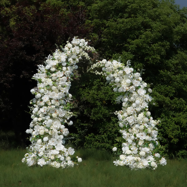 Sadie: White Luxury Horn Shaped Flower Arch with Frame for Wedding Party Event Backdrop Decoration