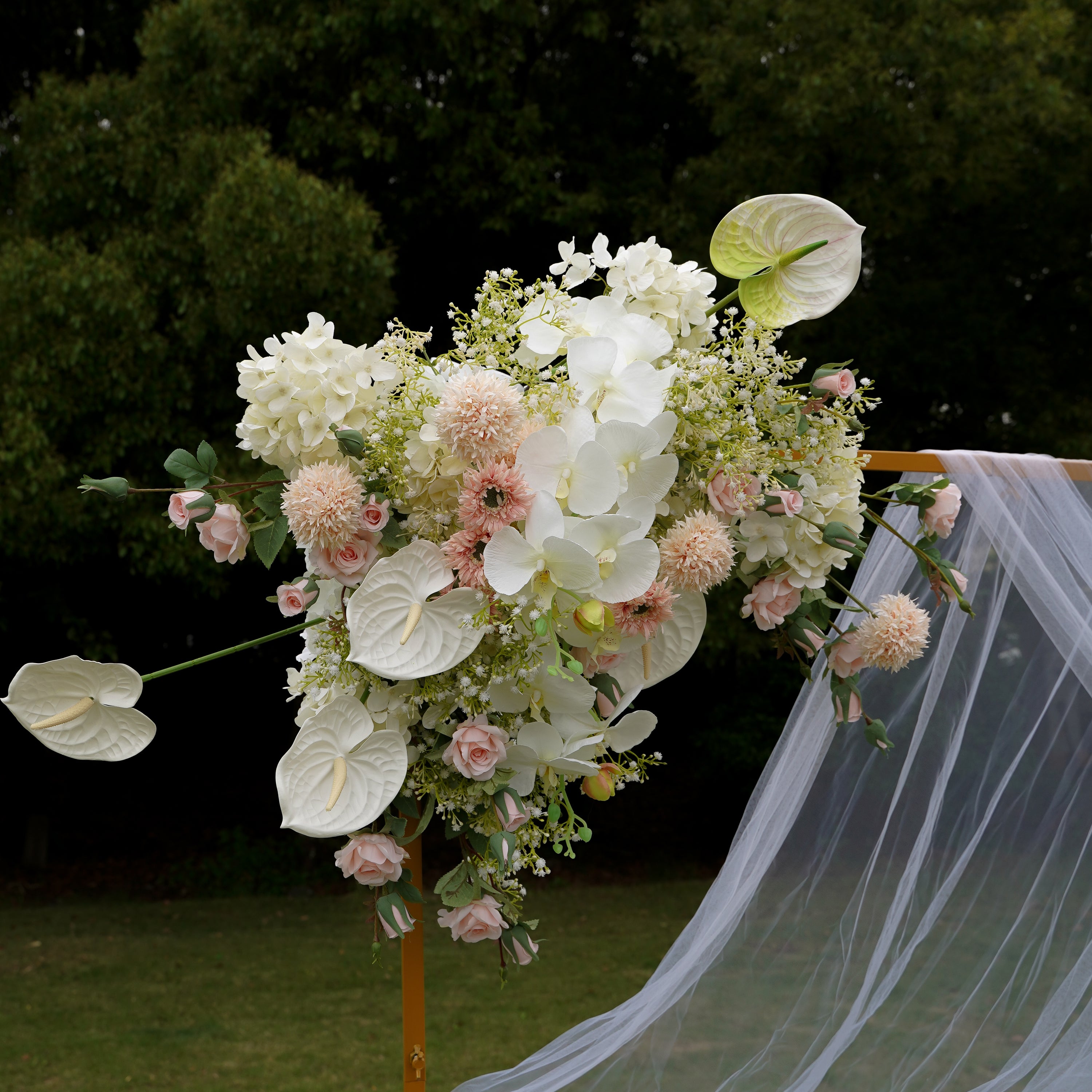Iris:2023 New Wedding Party Background Floral Arch Decoration Including Frame Rose Morning