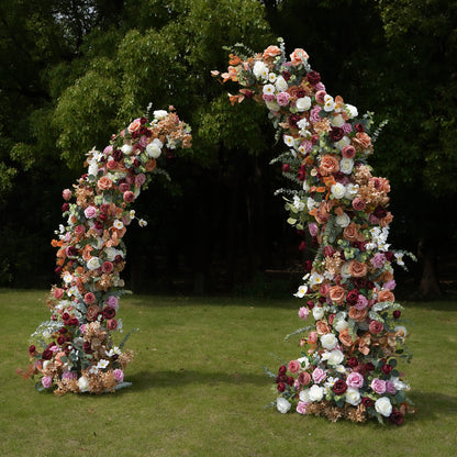 Phoenix flower arch:2023 New Wedding Party Background Floral Arch Decoration Including Frame Rose Morning