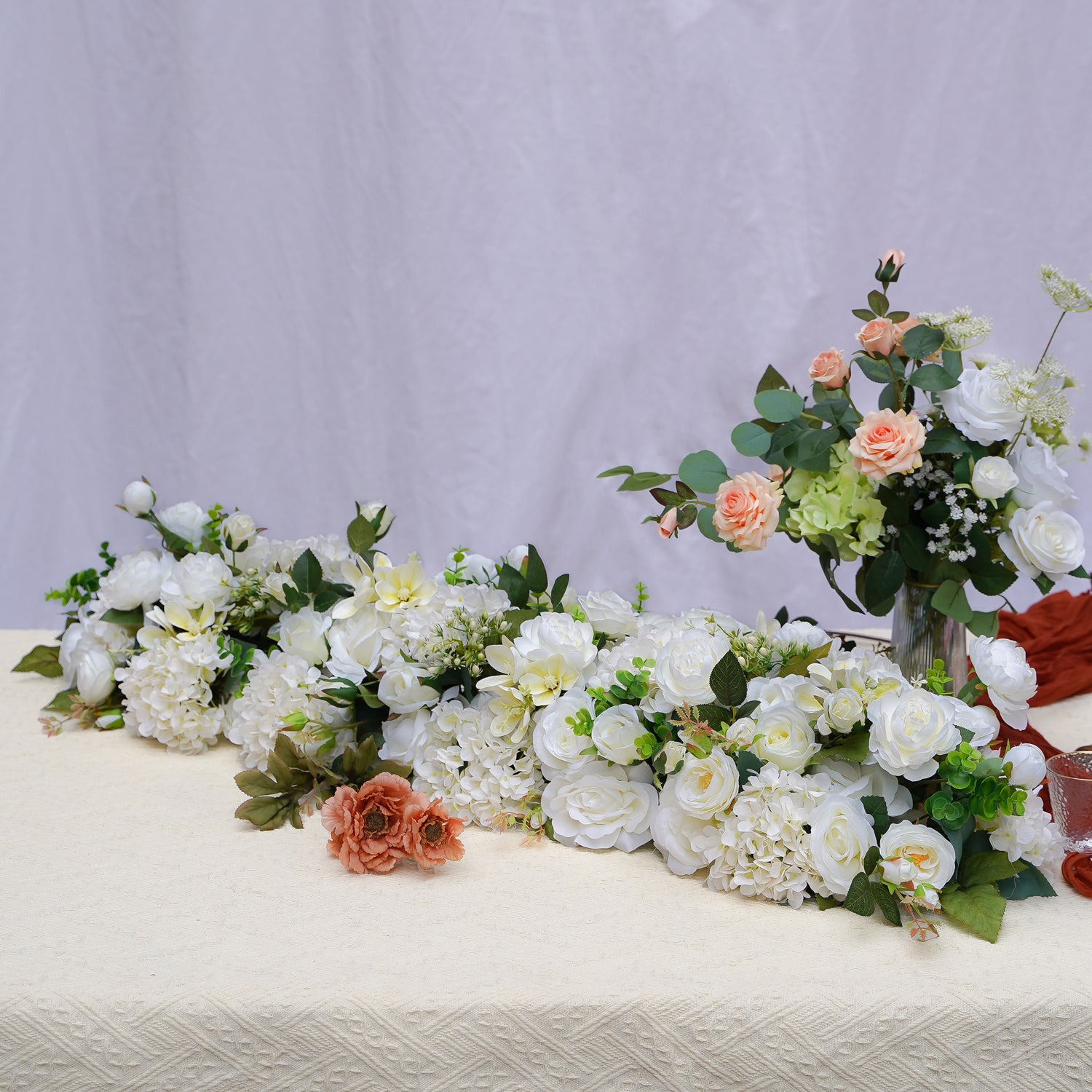 Pearl:Wedding Party Lane Flower Row Table Decoration Rose Morning