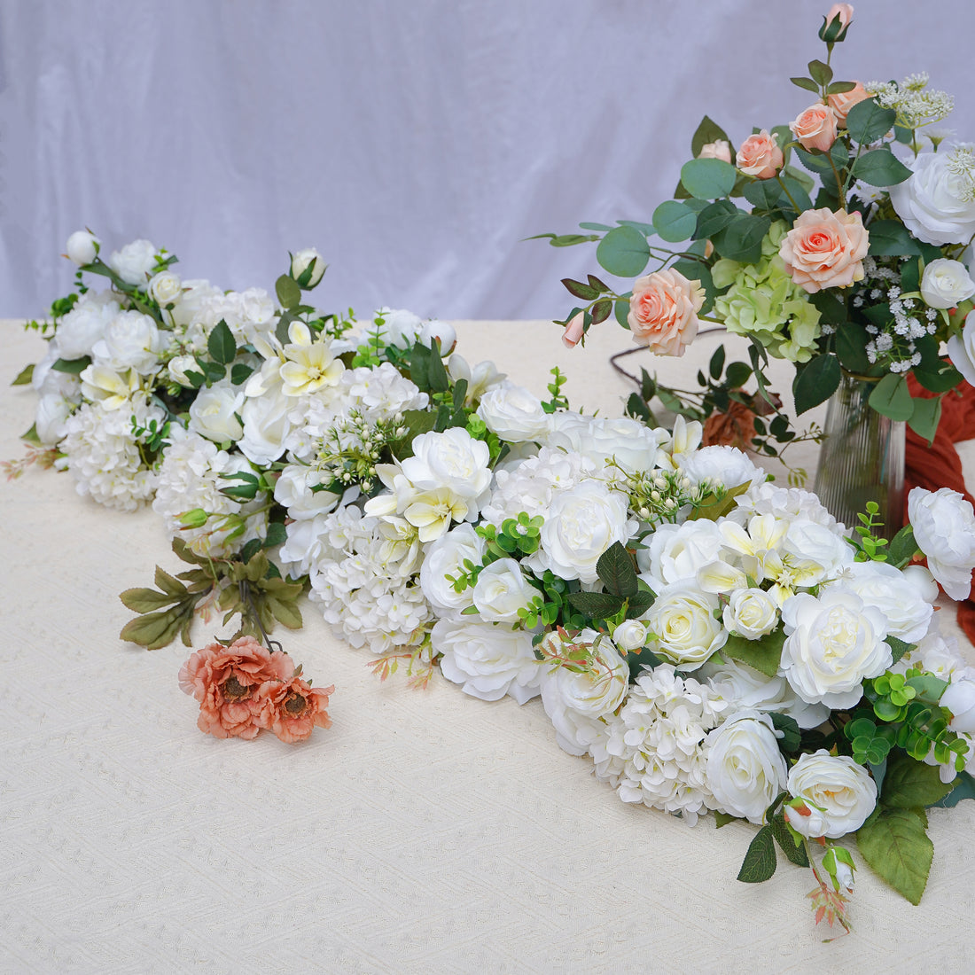 Pearl:Wedding Party Lane Flower Row Table Decoration Rose Morning