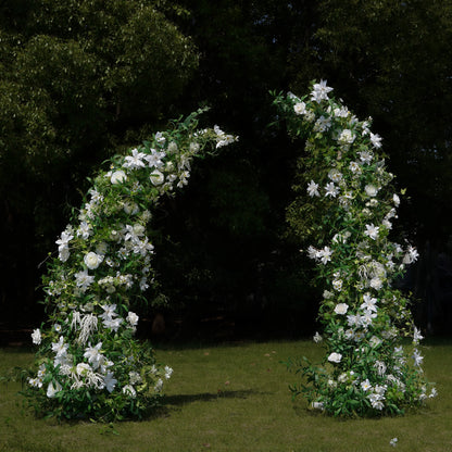 Made of artificial flowers, this flower arch is suitable for weddings, parties, birthdays and other events. The flower arch is made of metal frame, easy to assemble and disassemble. Big enough for your guests to take pictures and keep. Flower arches are made of high quality material and durable. The color of the floral arch can be chosen according to your wedding theme. A floral arch is the perfect decoration for any occasion and is sure to impress your guests.