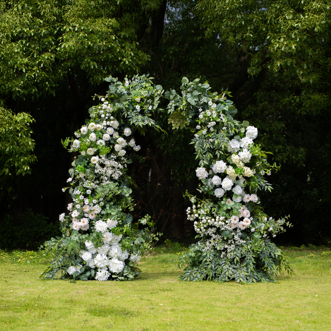 Brave - White Green Floral Arch with Frame for Wedding Party Event Backdrop Decoration