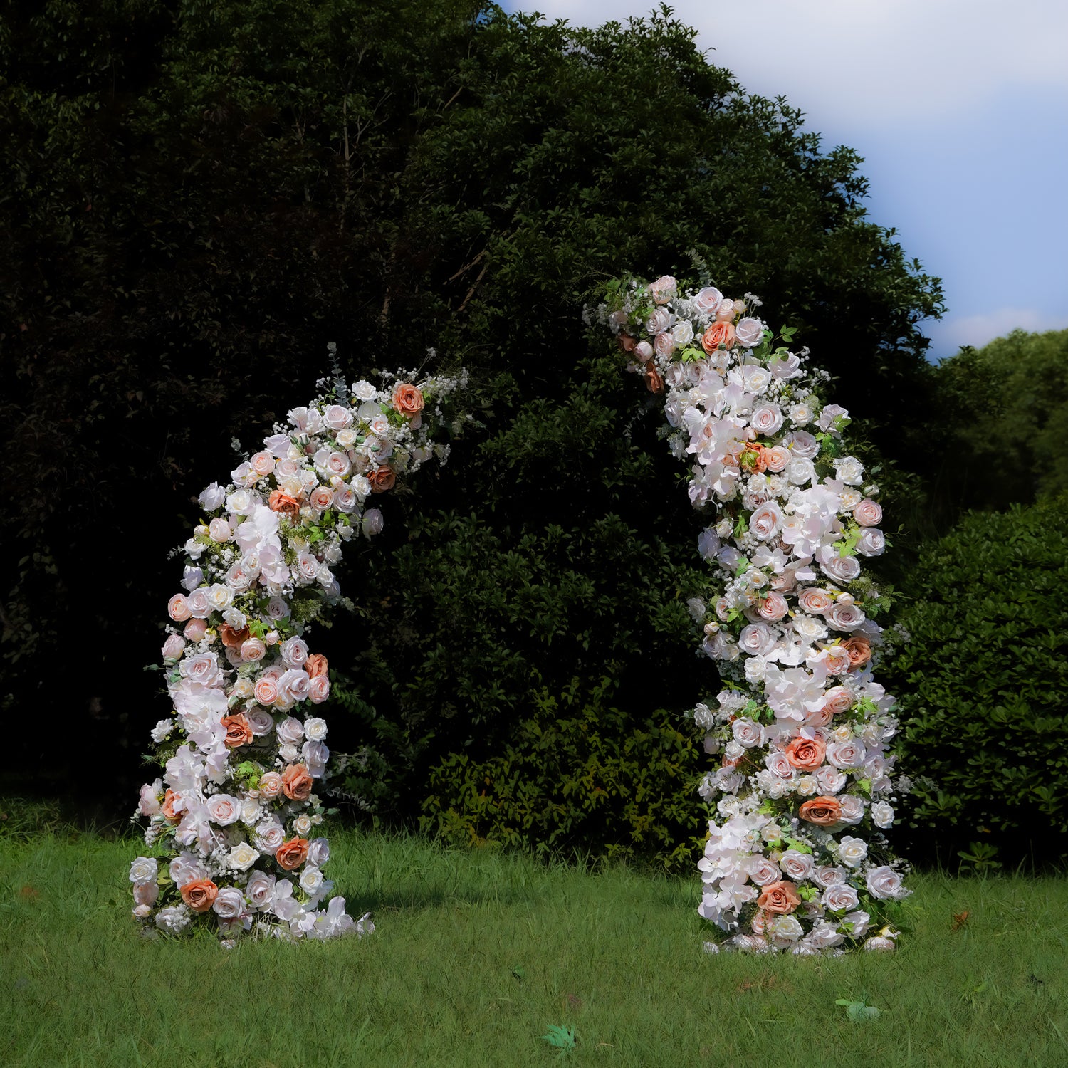 F029:2023 New Wedding Party Background Floral Arch Decoration Including Frame Rose Morning