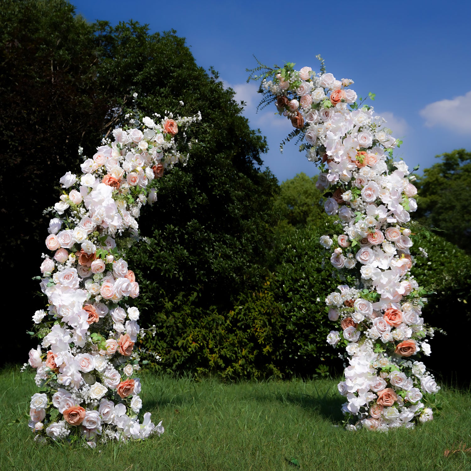 F029:2023 New Wedding Party Background Floral Arch Decoration Including Frame Rose Morning