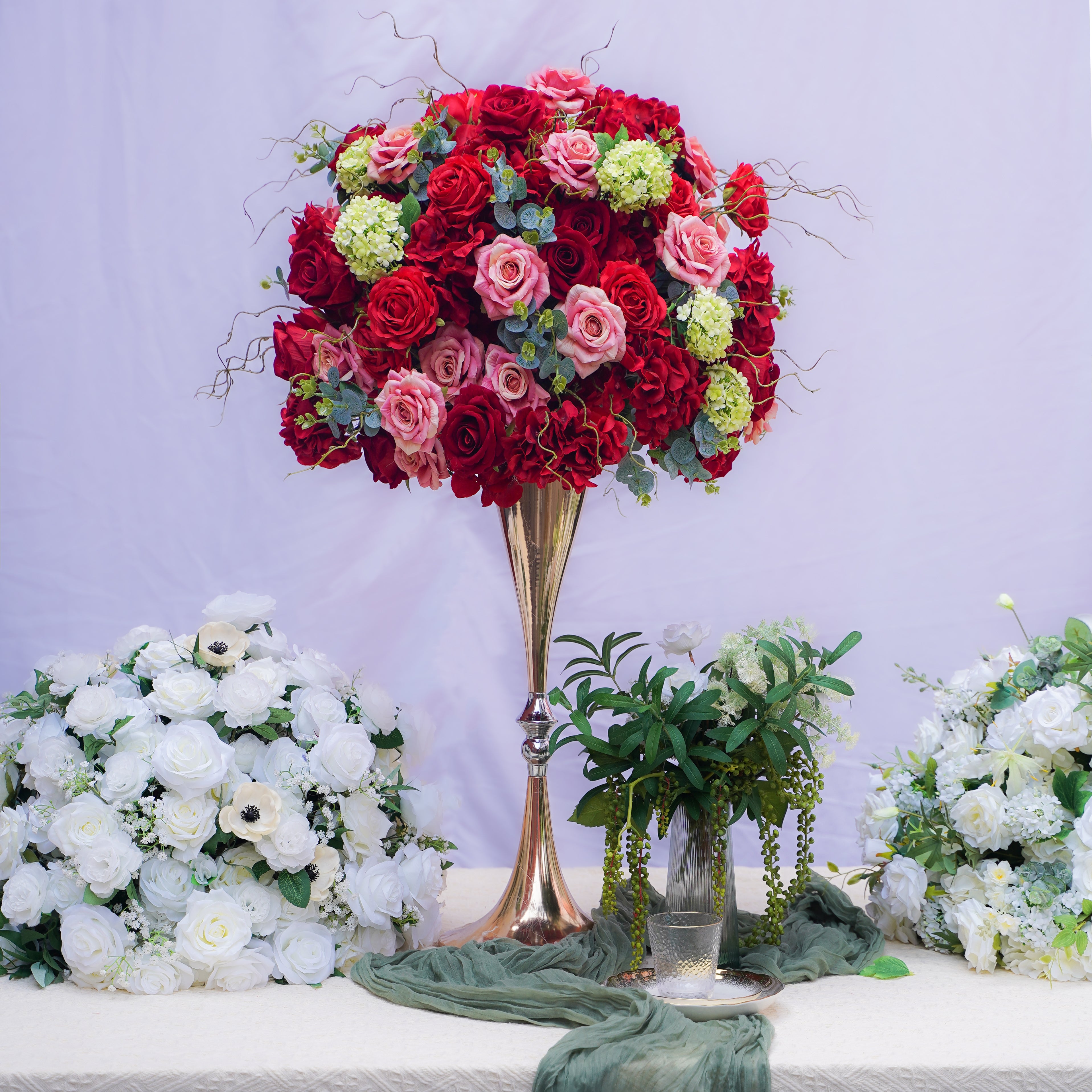 Vermilion Flower Ball:Flower Centerpiece Bouquet Table Decoration Flower Ball -R245 Rose Morning
