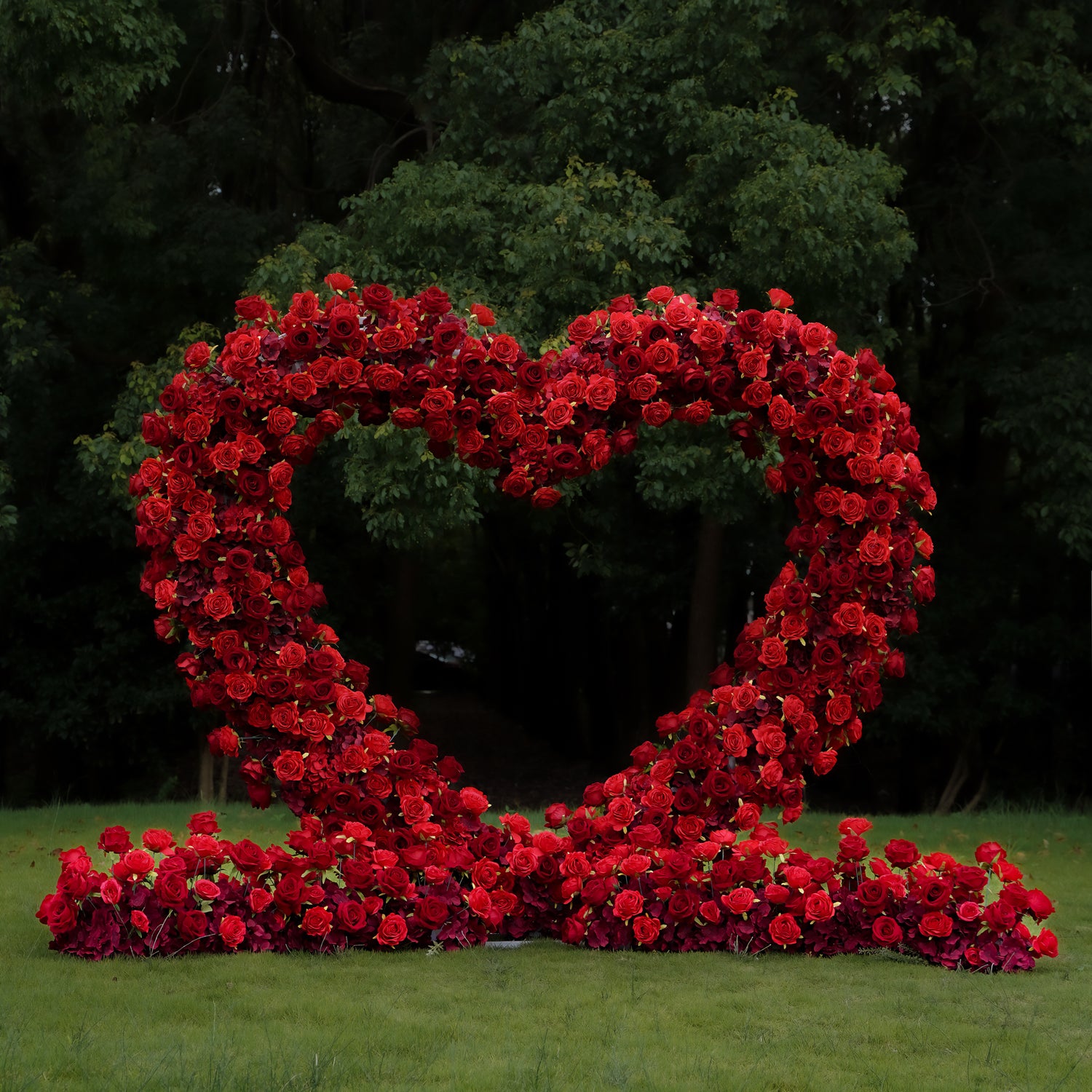 Red Heart:2023 New Wedding Party Background Floral Arch Decoration Including Frame -R810 Rose Morning