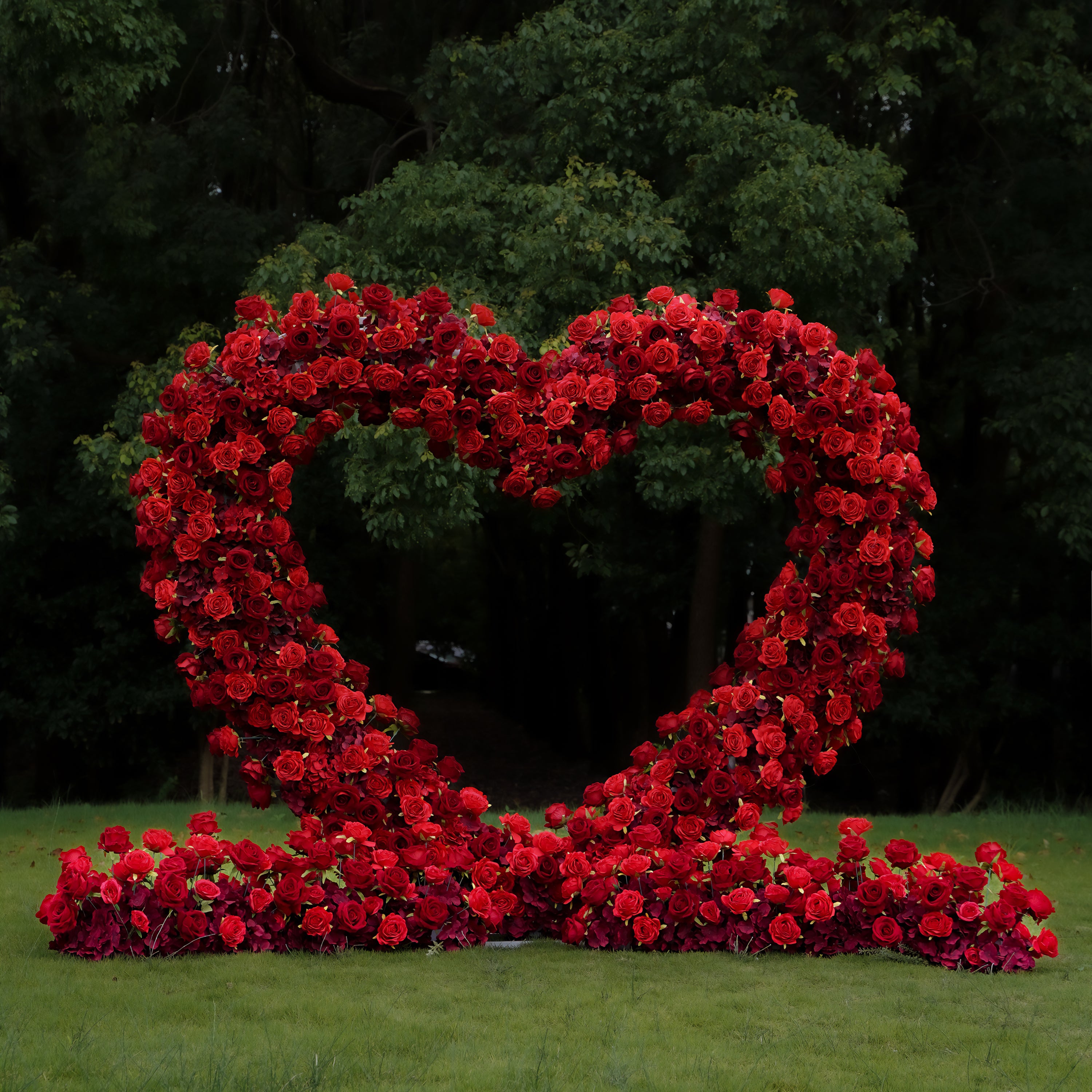 Red Heart:2023 New Wedding Party Background Floral Arch Decoration Including Frame -R810 Rose Morning