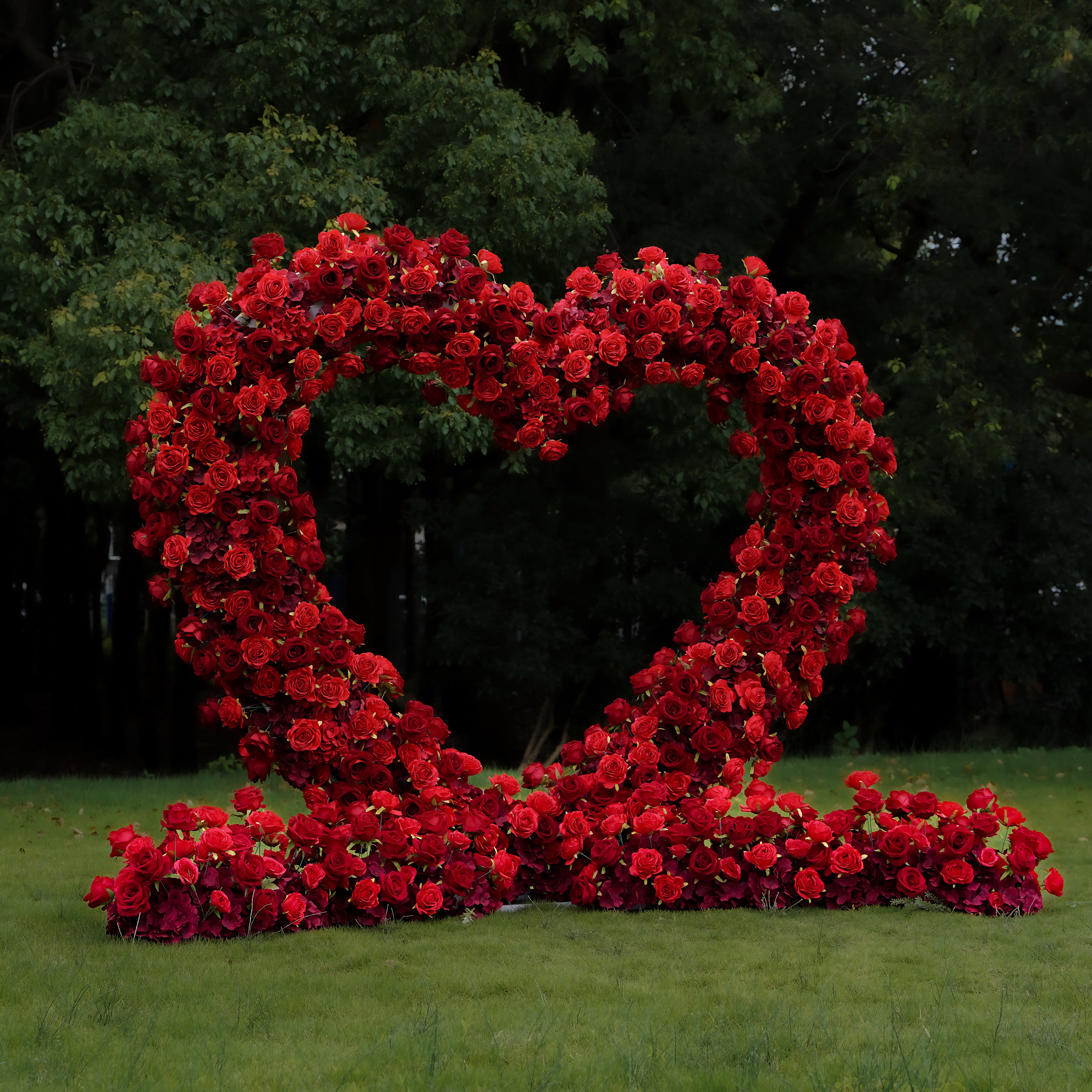 Red Heart:2023 New Wedding Party Background Floral Arch Decoration Including Frame -R810 Rose Morning