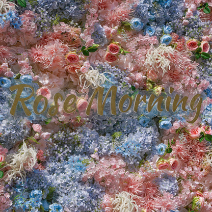 Alyssa: 5D Fabric Artificial Rolling Up Curtain Flower Wall R782 - 8ft*8ft Rose Morning