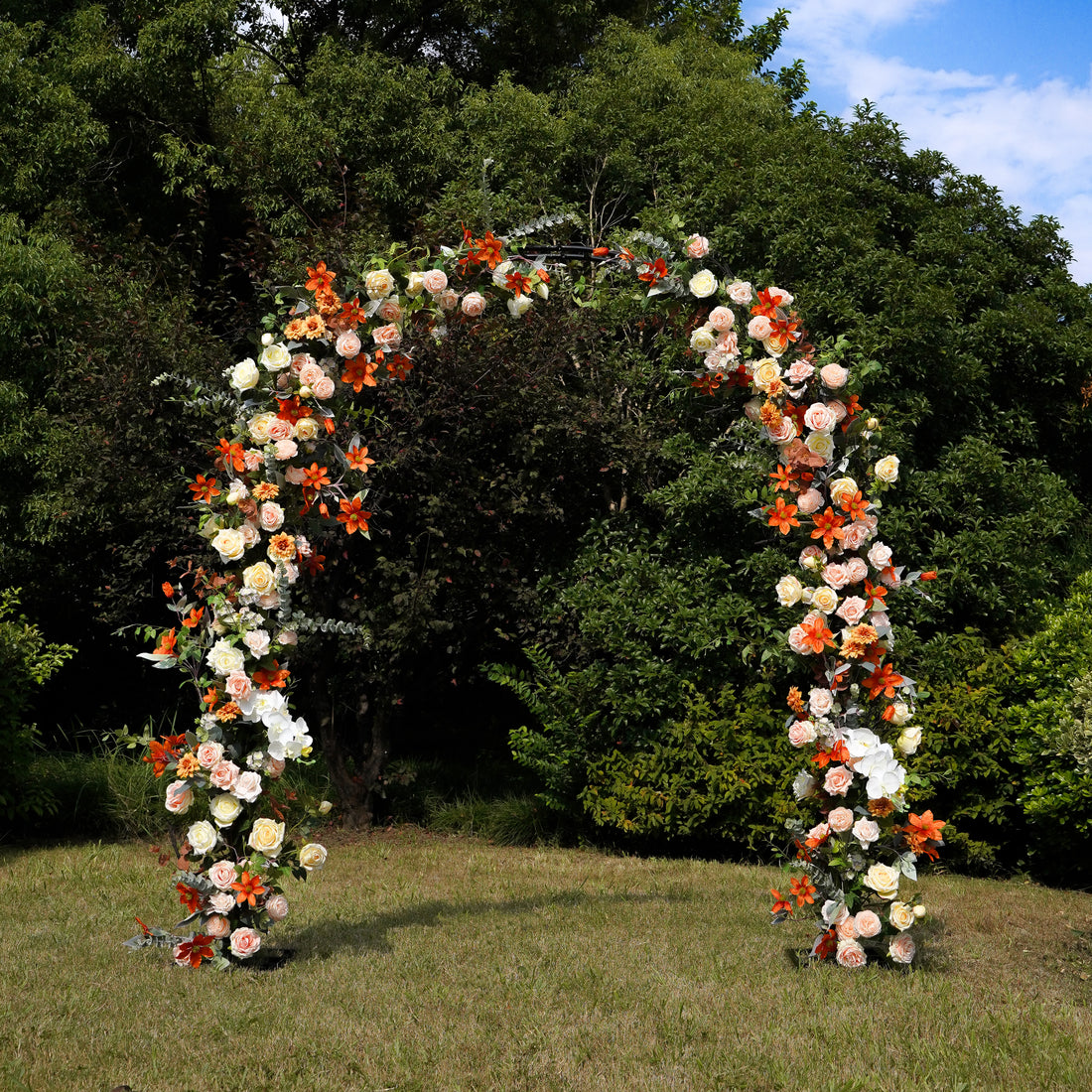 F024:2023 New Wedding Party Background Floral Arch Decoration Including Frame Rose Morning