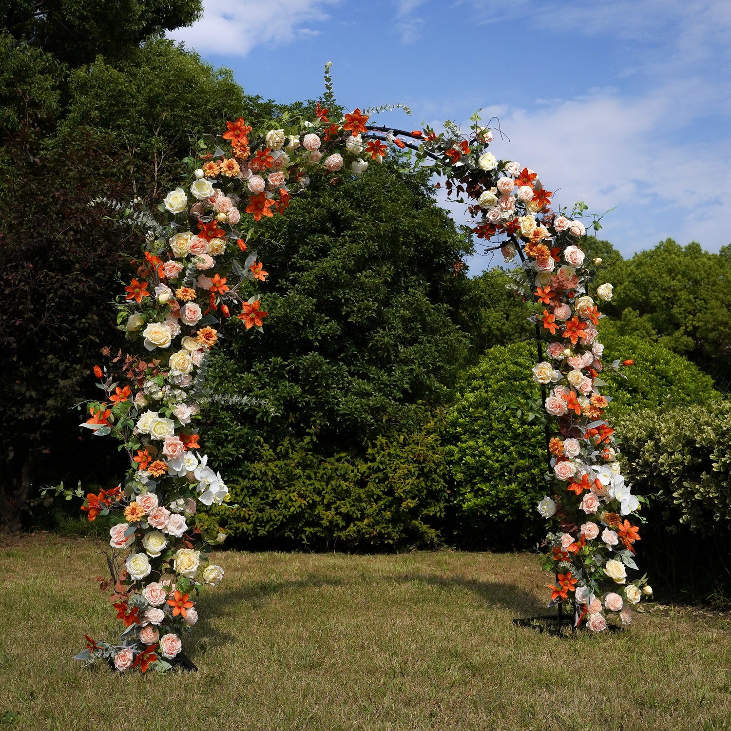 F024:2023 New Wedding Party Background Floral Arch Decoration Including Frame Rose Morning