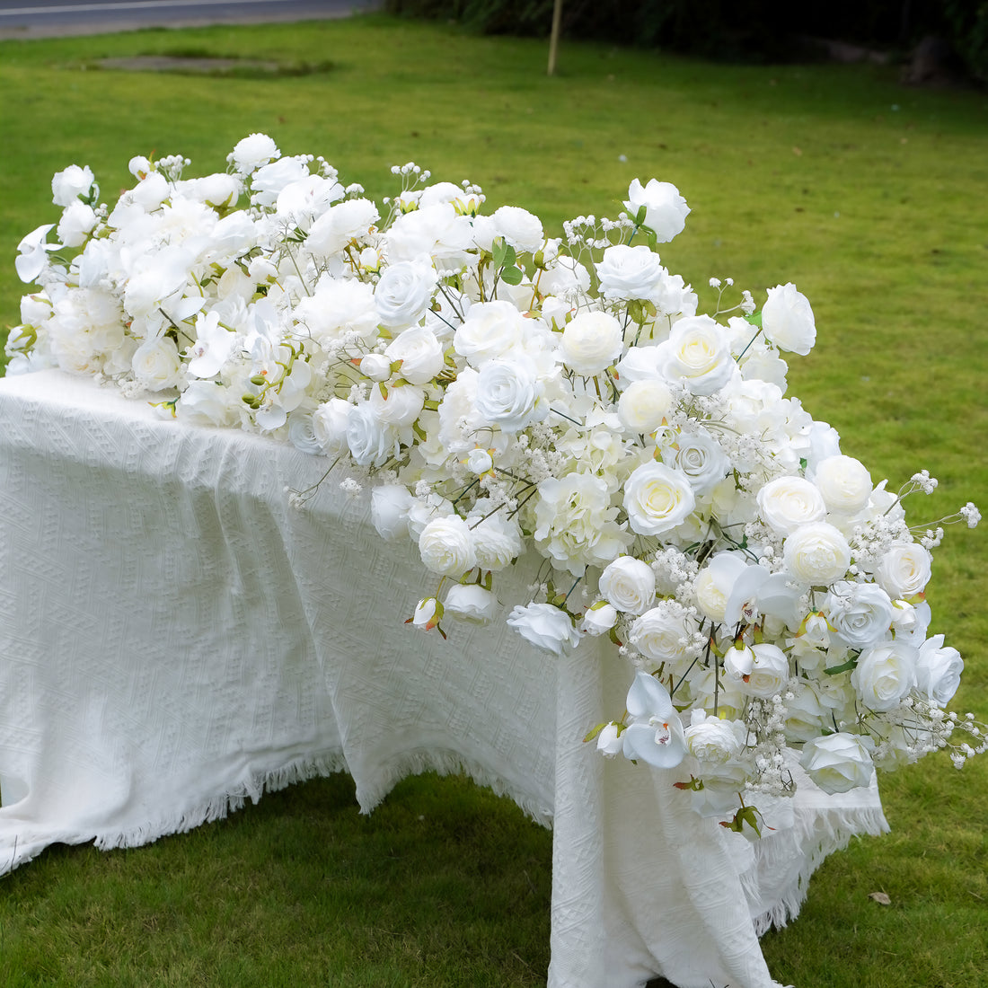 Celeste:2023 New Long strip flower row trailing long table table arrangement table flower R930 Rose Morning