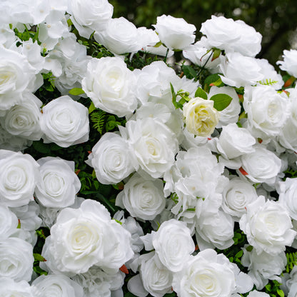 Linen：3D Fabric Artificial rolling up curtain flower wall (In US Stock5-7 Days Delivered)