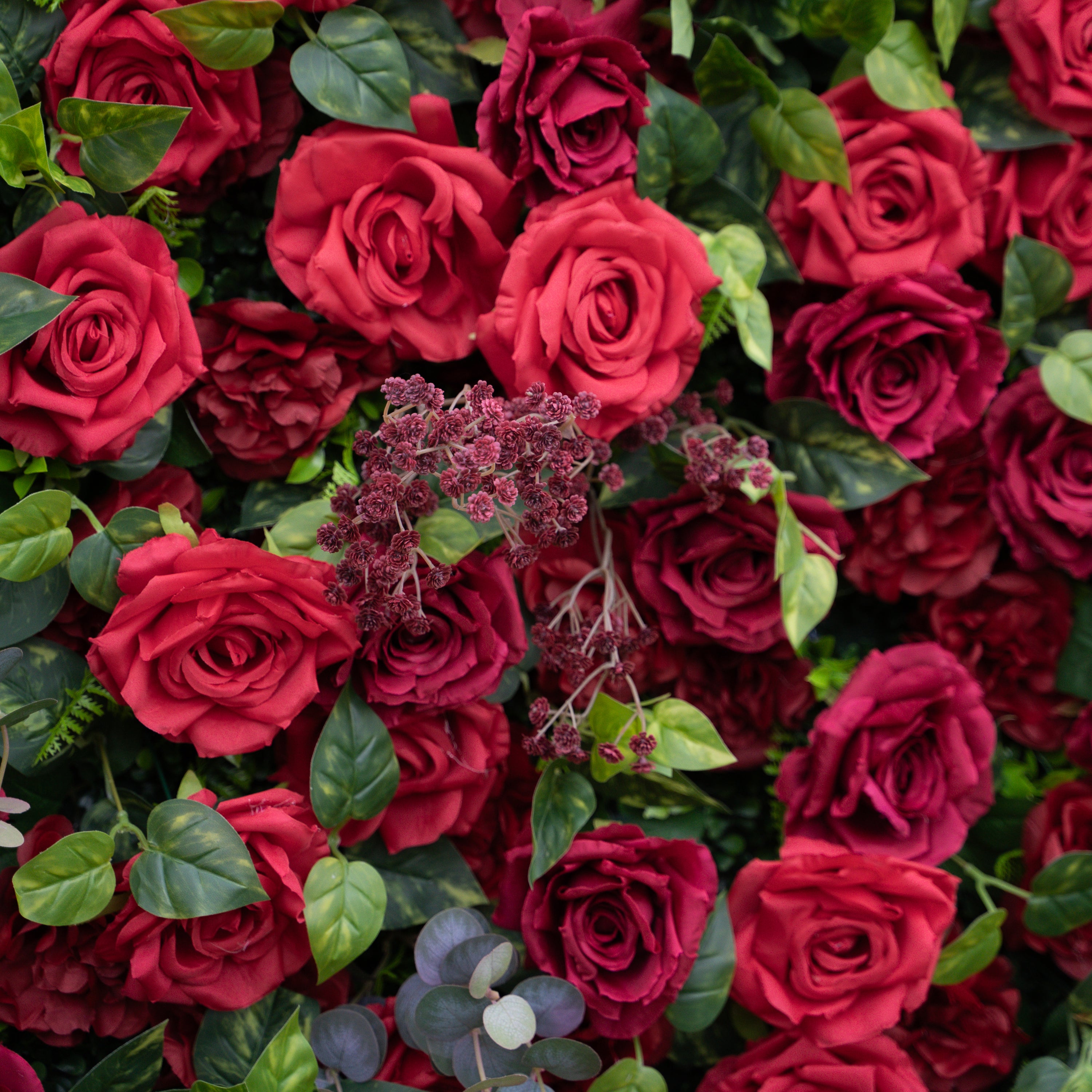 Rouge：3D Fabric Artificial rolling up curtain flower wall (In US Stock5-7 Days Delivered)