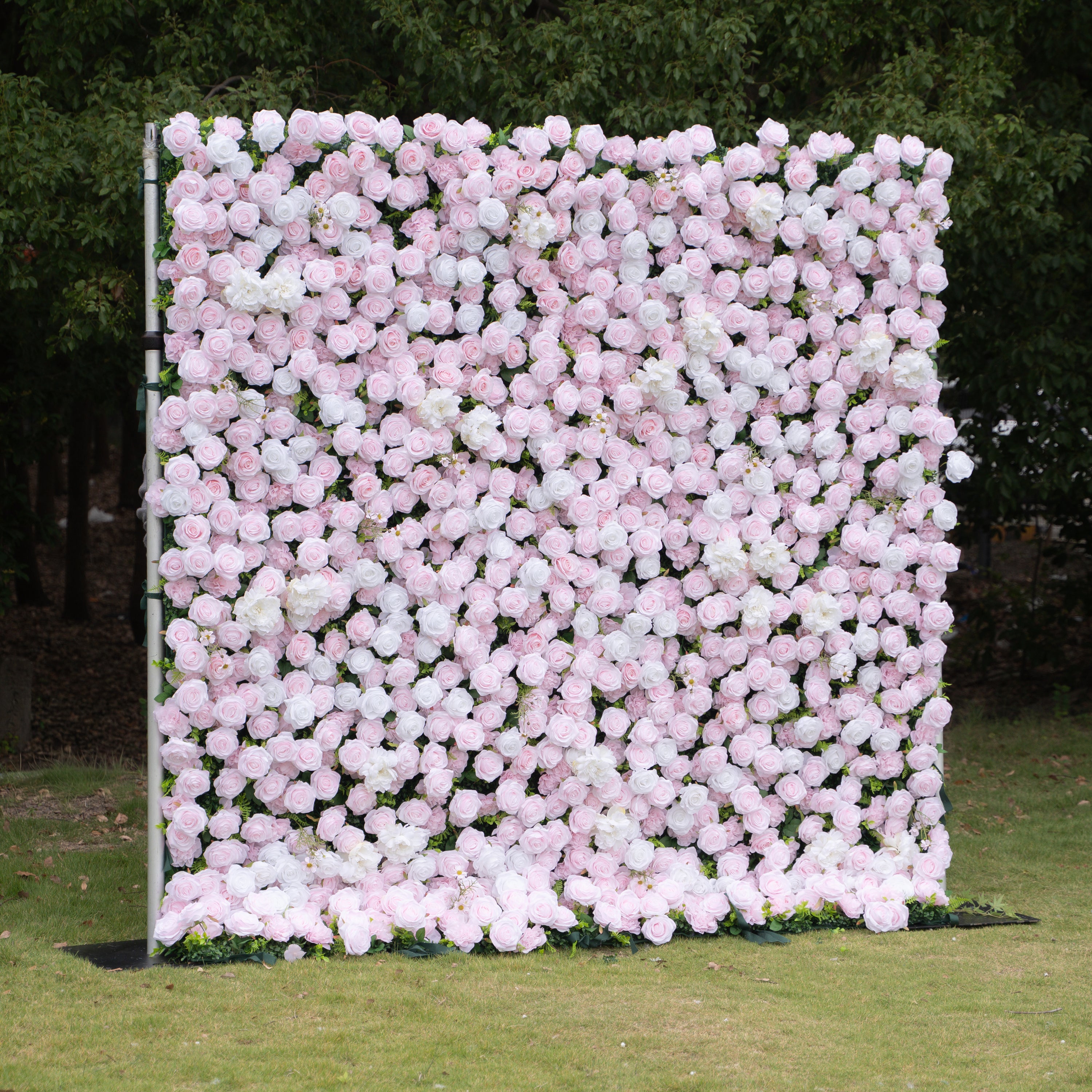 Whitepink: 3D Layered Flower Wall - Luxury Silk Rolling Backdrop (In US Stock 5-7 Days Delivered)