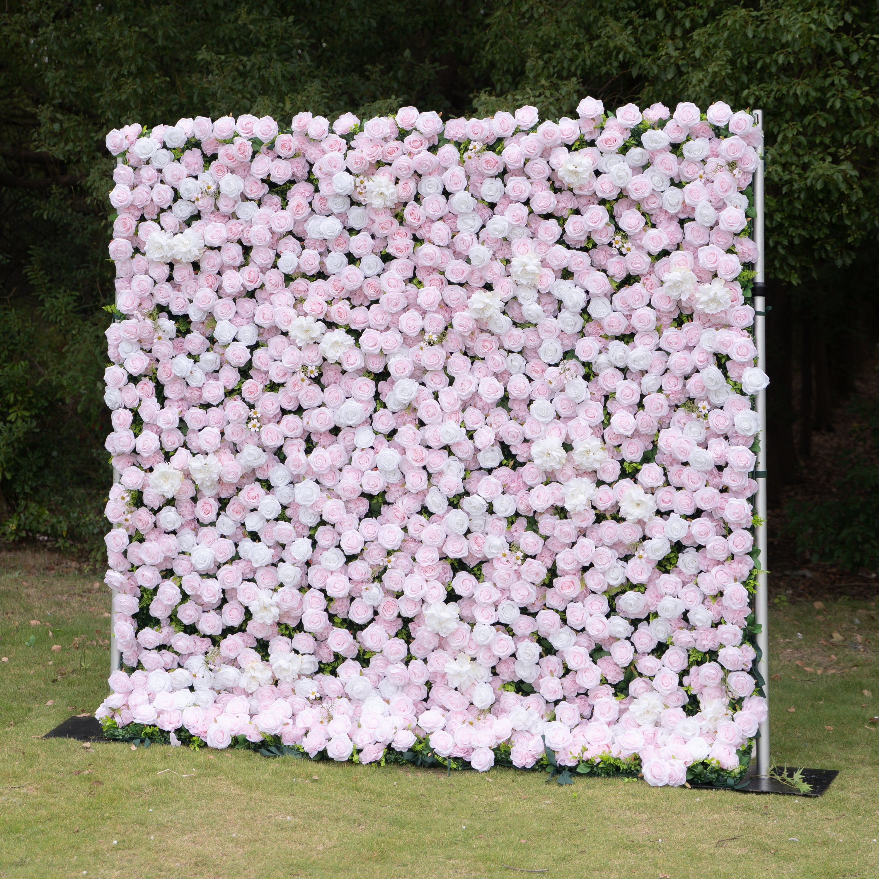 Whitepink: 3D Layered Flower Wall - Luxury Silk Rolling Backdrop (In US Stock 5-7 Days Delivered)