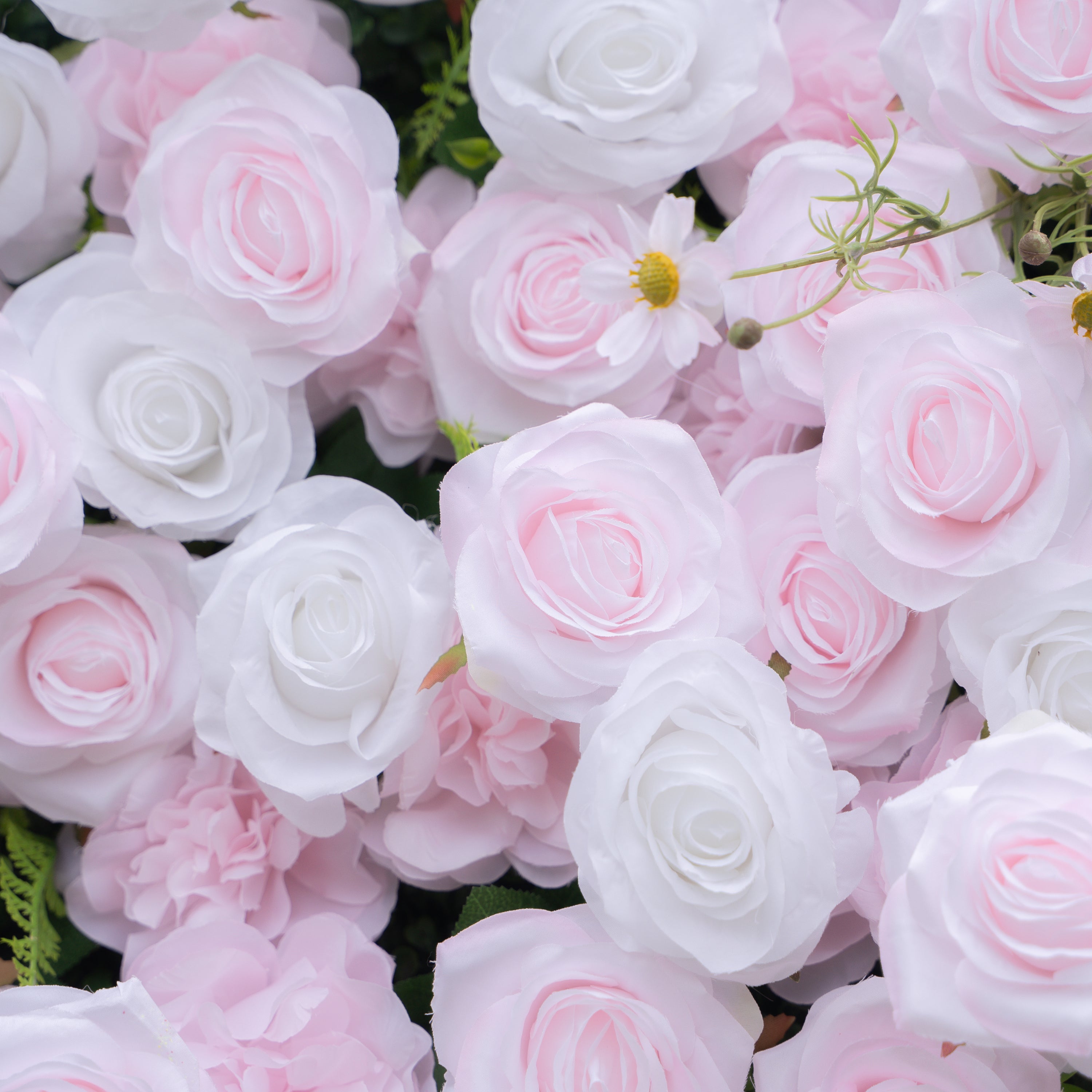 Whitepink: 3D Layered Flower Wall - Luxury Silk Rolling Backdrop (In US Stock 5-7 Days Delivered)