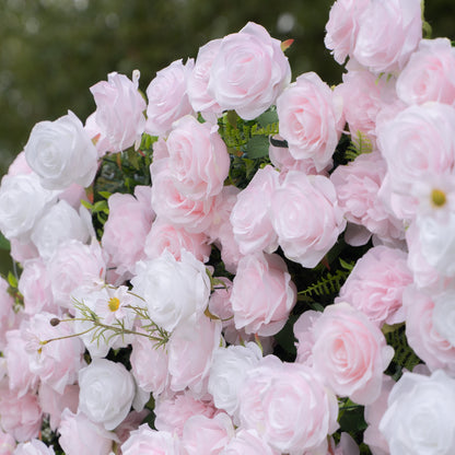 Whitepink: 3D Layered Flower Wall - Luxury Silk Rolling Backdrop (In US Stock 5-7 Days Delivered)