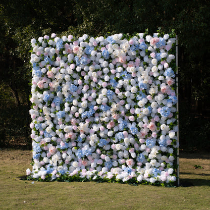 Serene: 3D Layered Flower Wall - Luxury Silk Rolling Backdrop (In US Stock 5-7 Days Delivered)