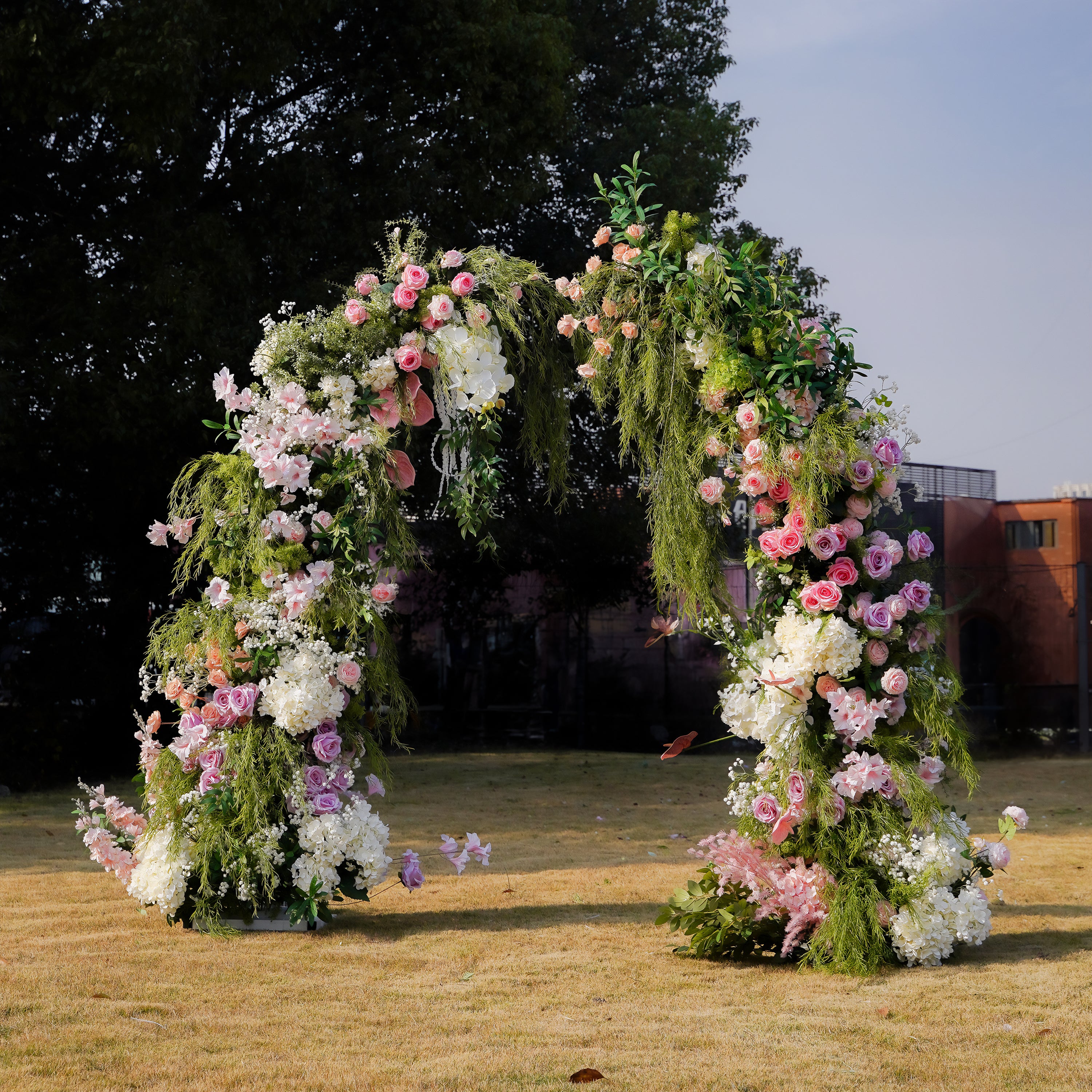 Mabry : Rose Morning Floral Arch Decoration Including Frame for Wedding and Events Decoration
