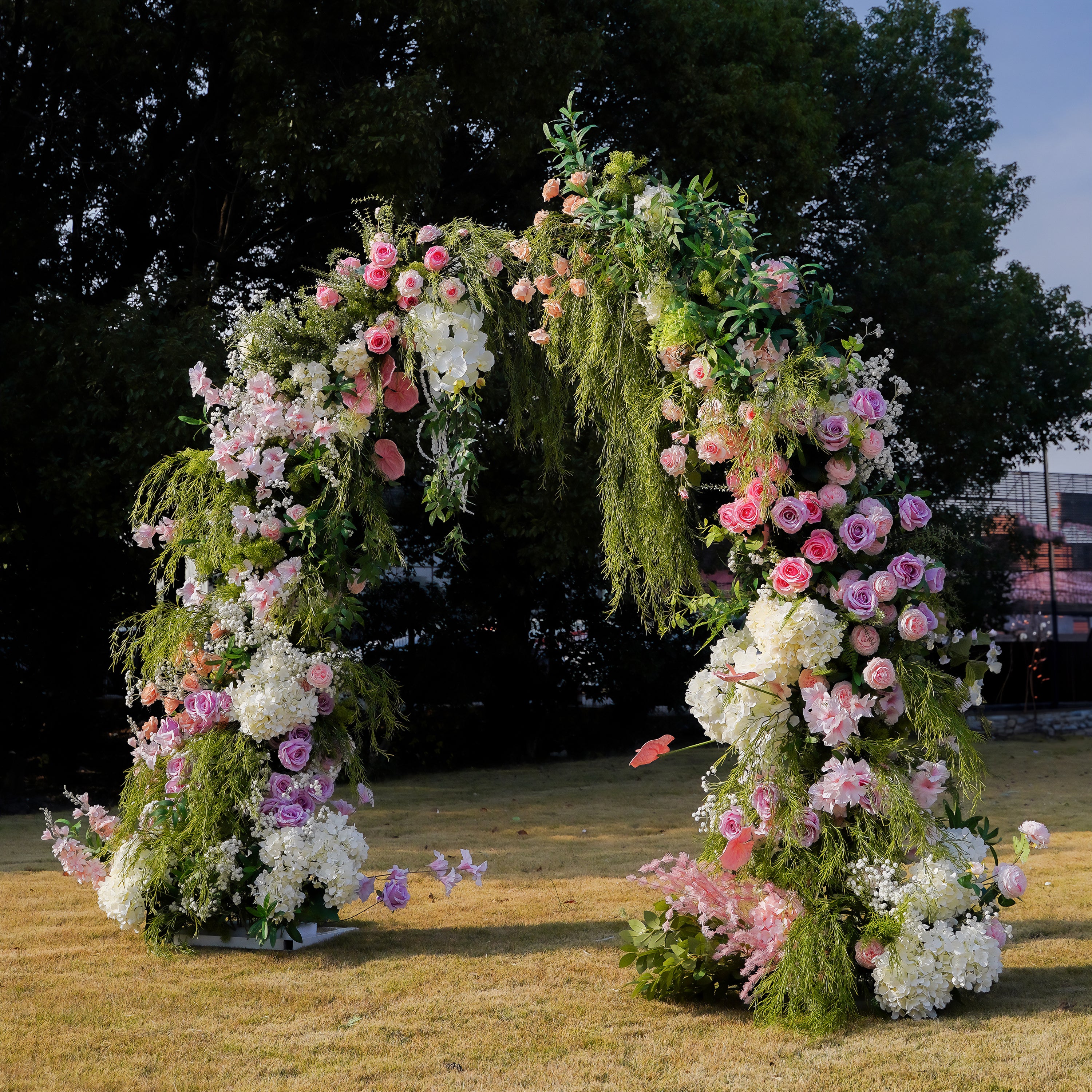 Mabry : Rose Morning Floral Arch Decoration Including Frame for Wedding and Events Decoration