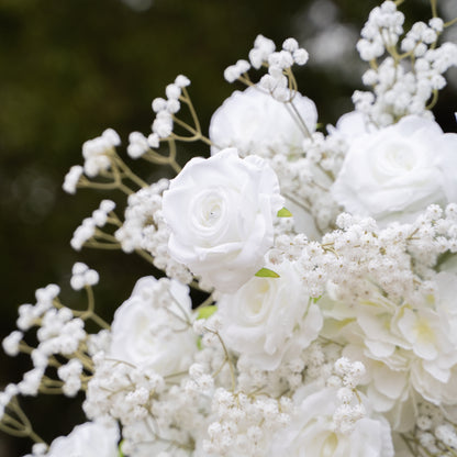 White Stars: White Luxury Horn Shaped Flower Arch with Frame for Wedding Party Event Backdrop Decoration(In Us Stock 5-7 Days Deliveried)