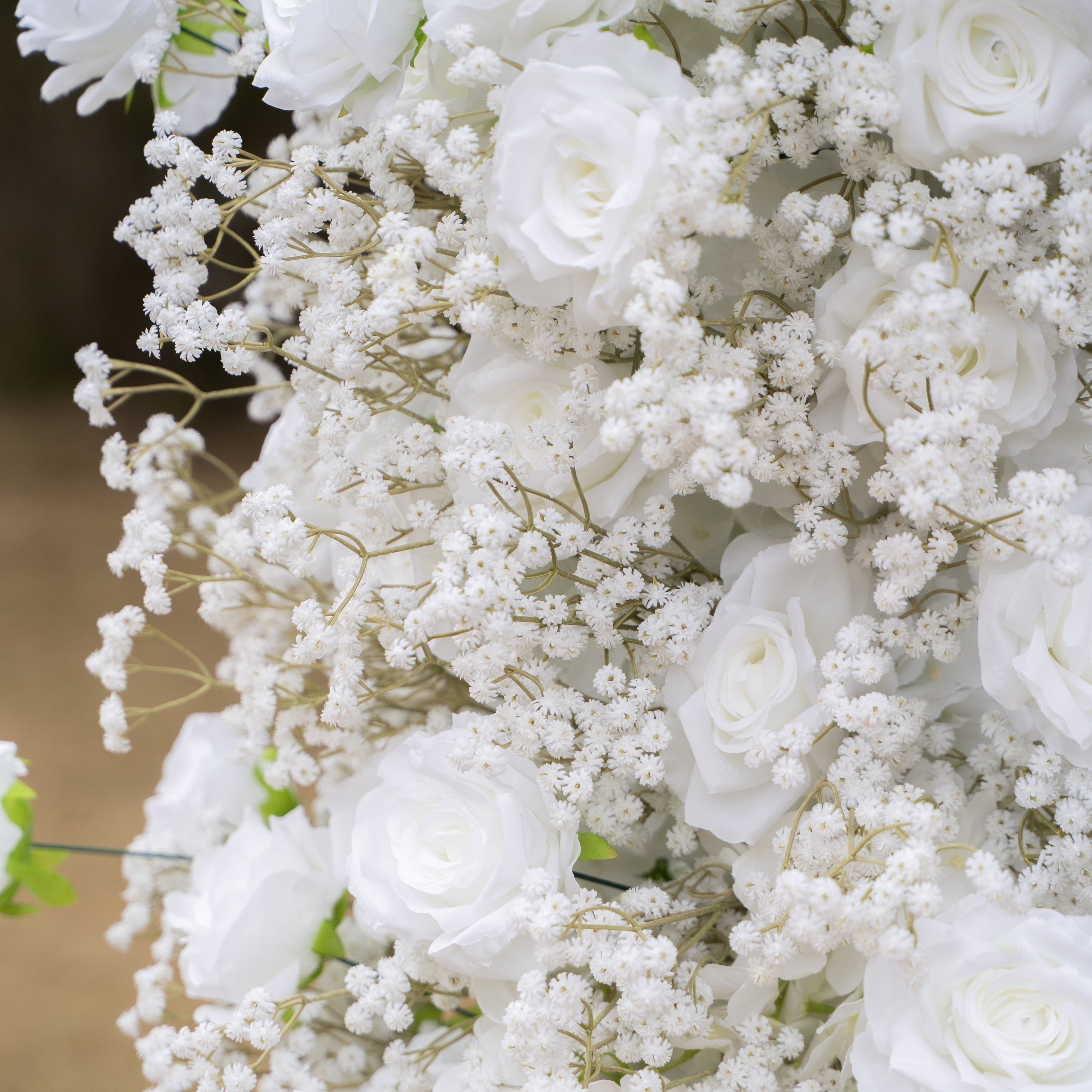 White Stars: White Luxury Horn Shaped Flower Arch with Frame for Wedding Party Event Backdrop Decoration(In Us Stock 5-7 Days Deliveried)