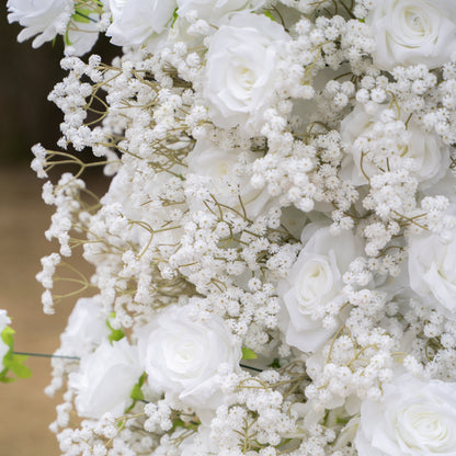 White Stars: White Luxury Horn Shaped Flower Arch with Frame for Wedding Party Event Backdrop Decoration(In Us Stock 5-7 Days Deliveried)