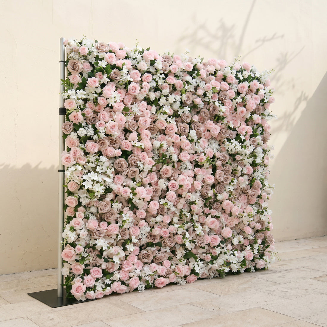 Daellena:Luxury 5D Roll-up Dusty Pink&amp;White Flower Wall for Wedding&amp;Events Decor daellena left
