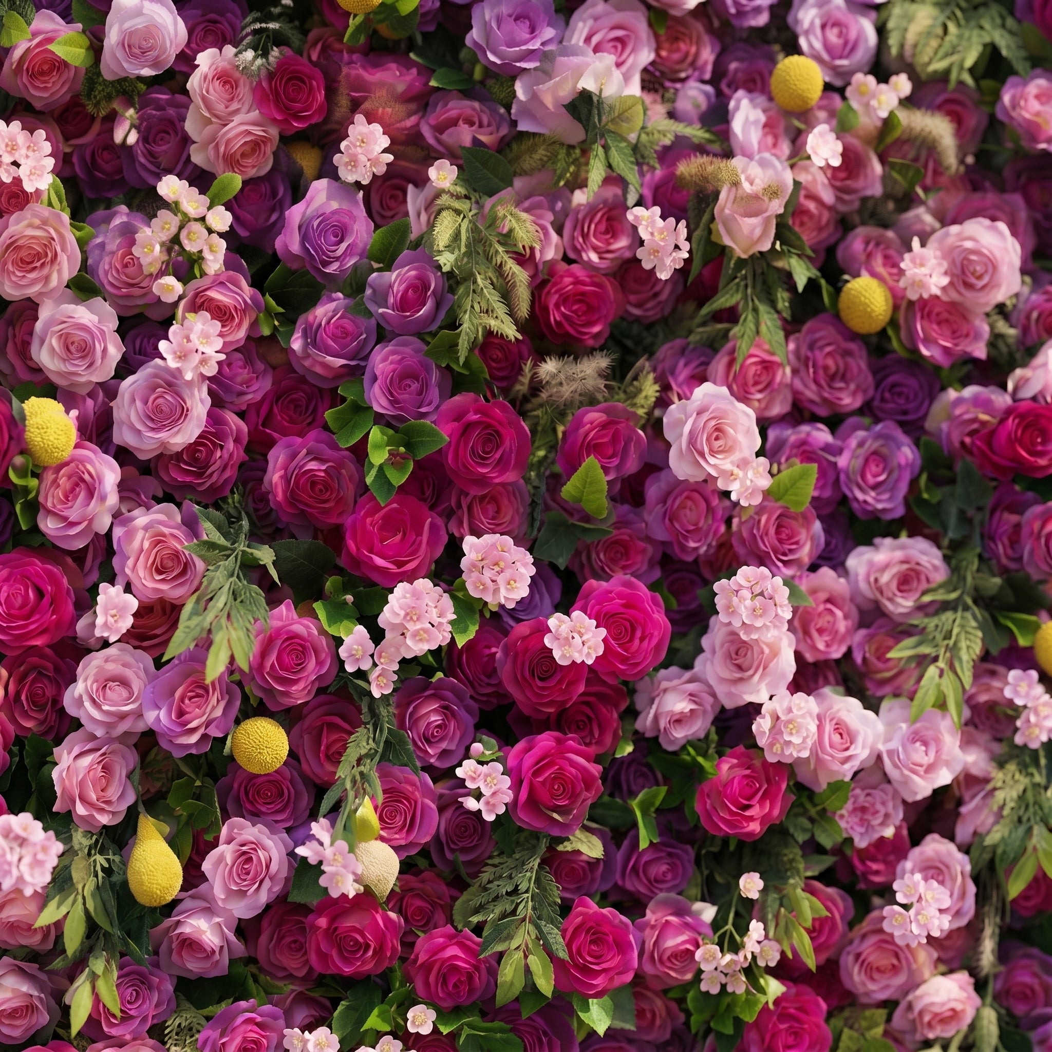 Daelsora: Luxury 5D Berry Purple &amp; Fuchsia Pink Silk Floral Wall Backdrop for Modern Weddings &amp; Galas