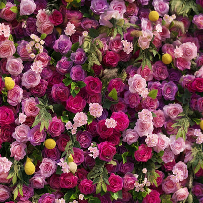 Daelsora: Luxury 5D Berry Purple &amp; Fuchsia Pink Silk Floral Wall Backdrop for Modern Weddings &amp; Galas