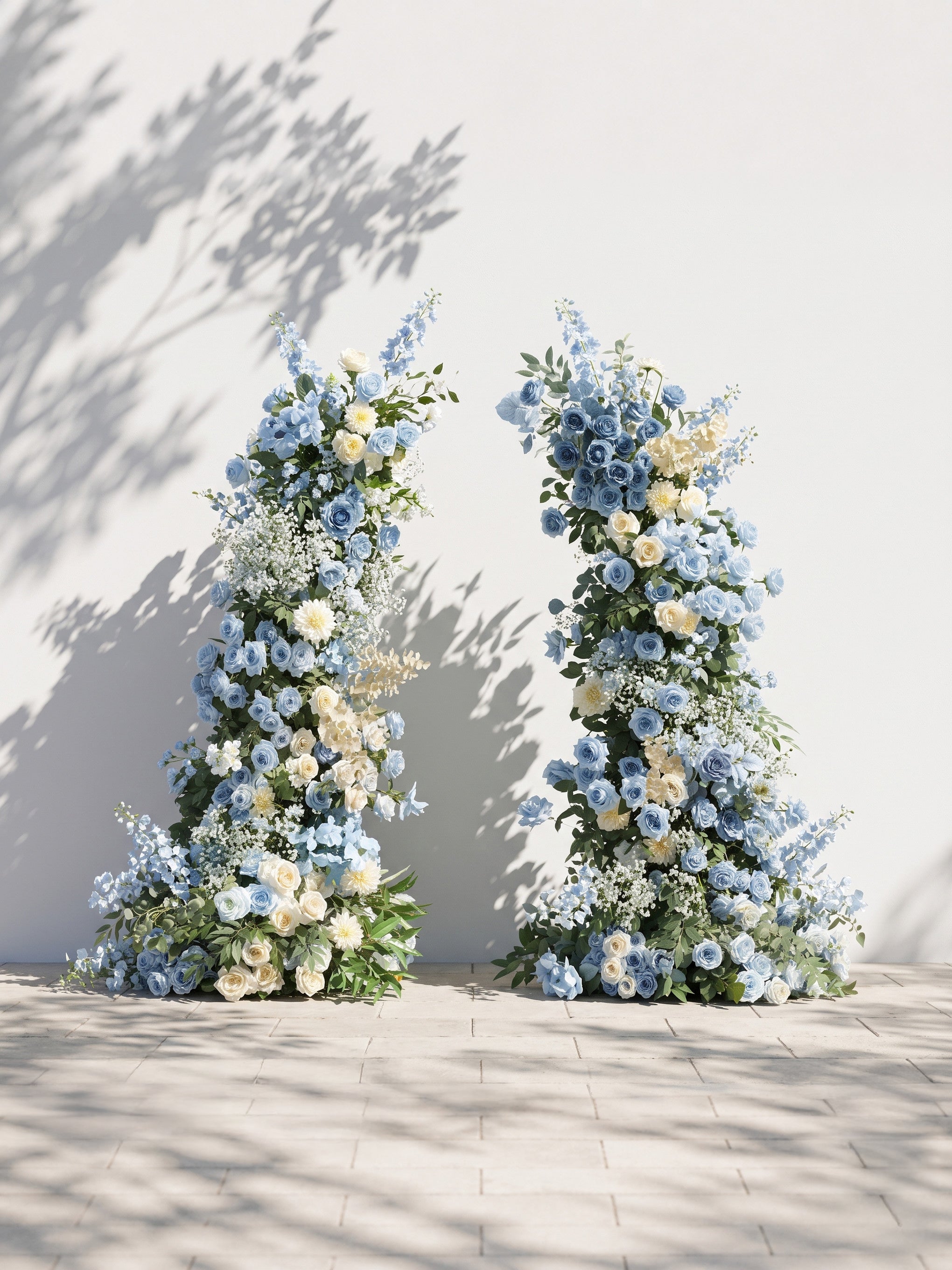 Davildelle Luxury Horn Shaped Flower Arch with Frame for Wedding Party Event Backdrop Decoration — front view